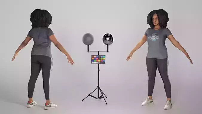 African young woman in sportswear ready for animation 311