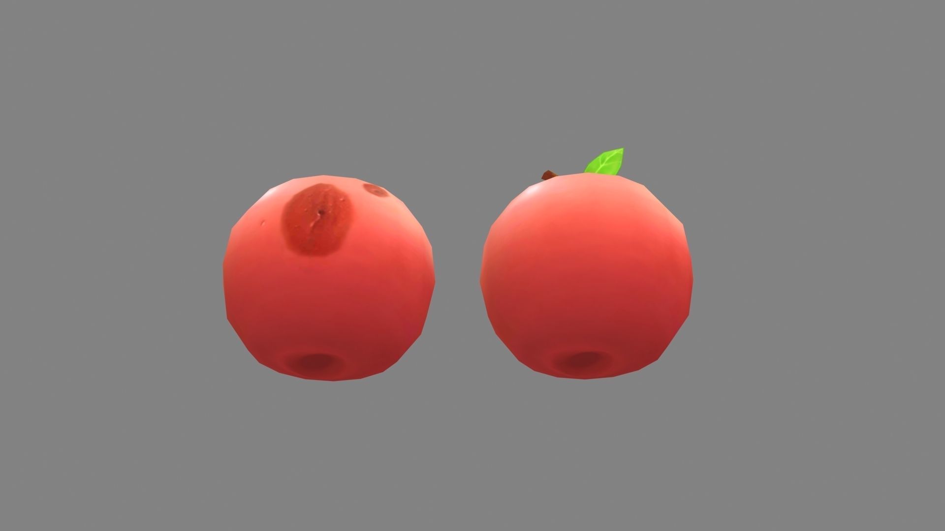 3D model Cartoon rotten fruit - pink apple VR / AR / low-poly | CGTrader