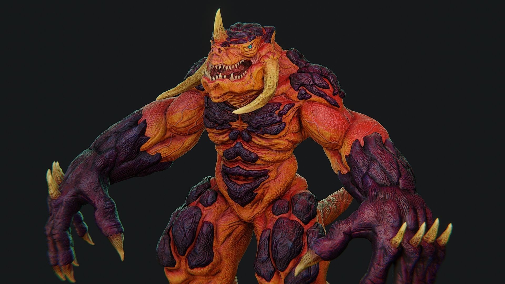 3D model Fantasy draconoid character VR / AR / low-poly rigged animated ...