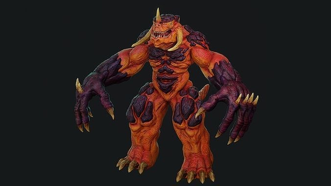 3D model Fantasy draconoid character VR / AR / low-poly rigged animated ...