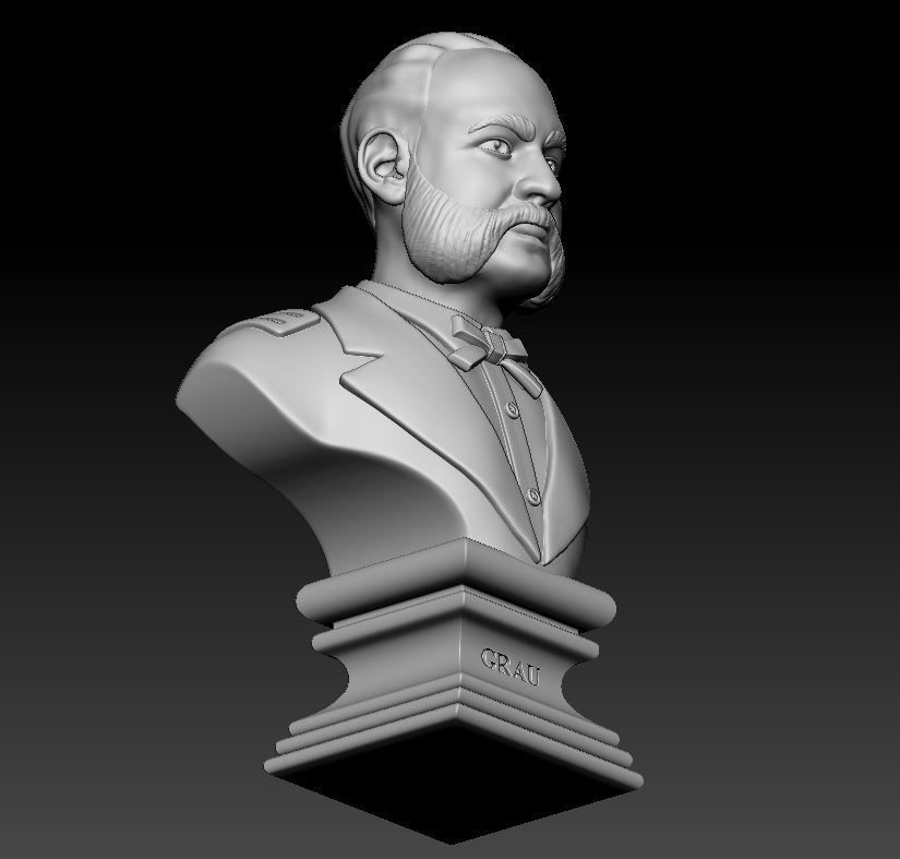 Miguel Grau Bust 3D print model_15