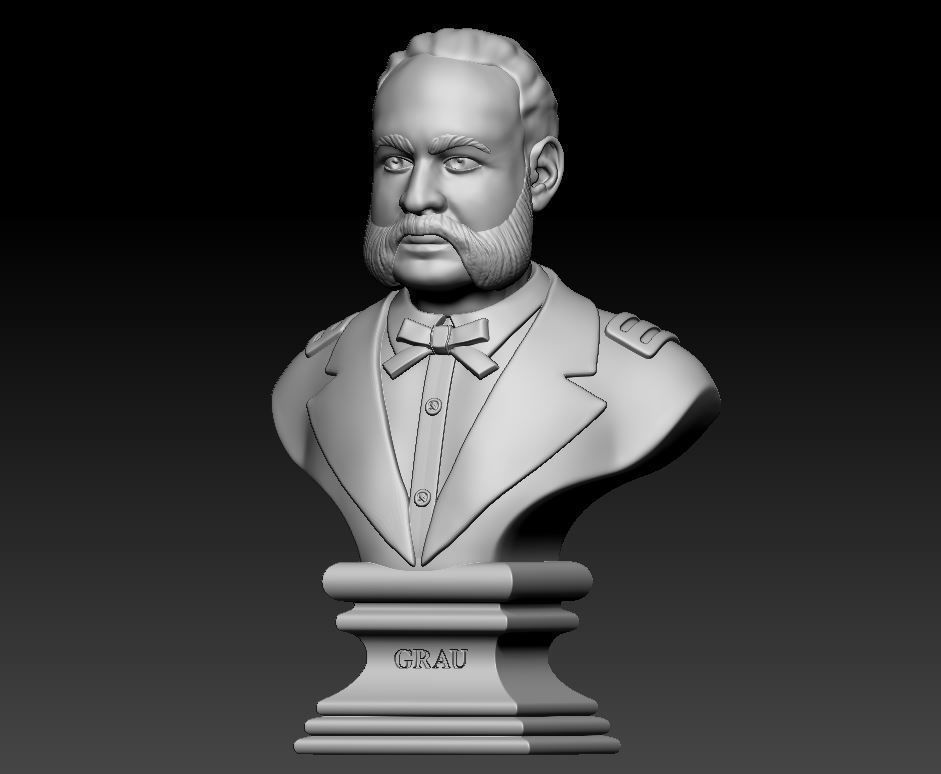 Miguel Grau Bust 3D print model_4