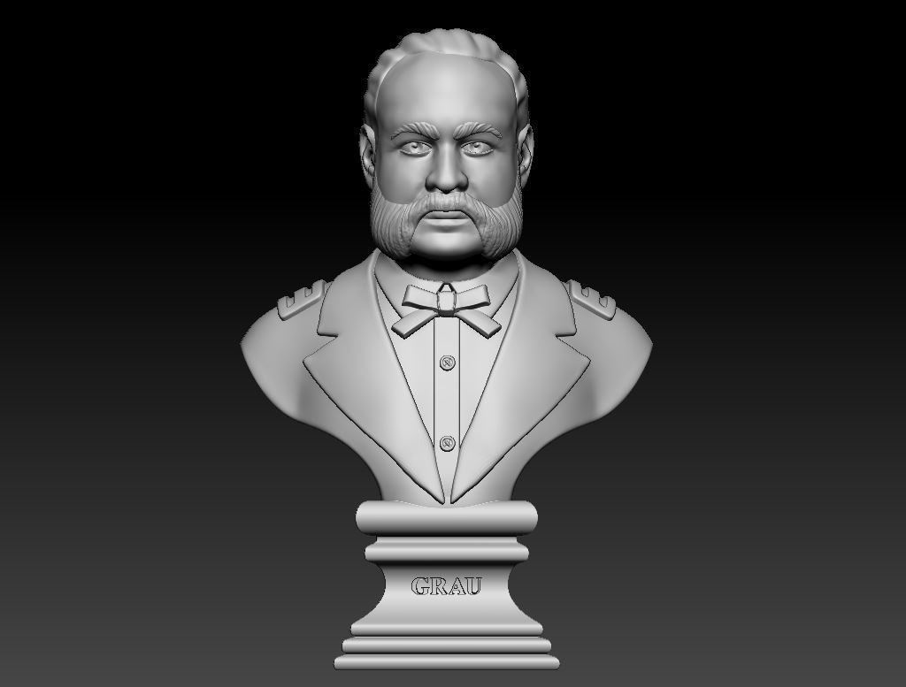 Miguel Grau Bust 3D print model_3