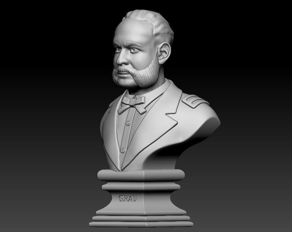 Miguel Grau Bust 3D print model_5