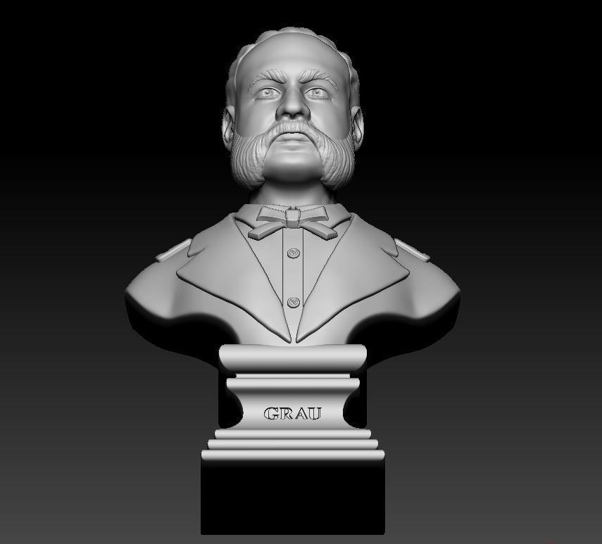 Miguel Grau Bust 3D print model_17