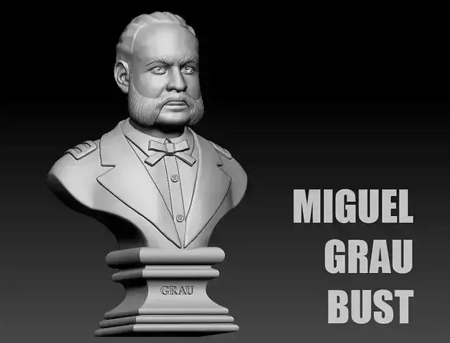 Miguel Grau Bust 3D print model Miguel Grau Bust 3D print model