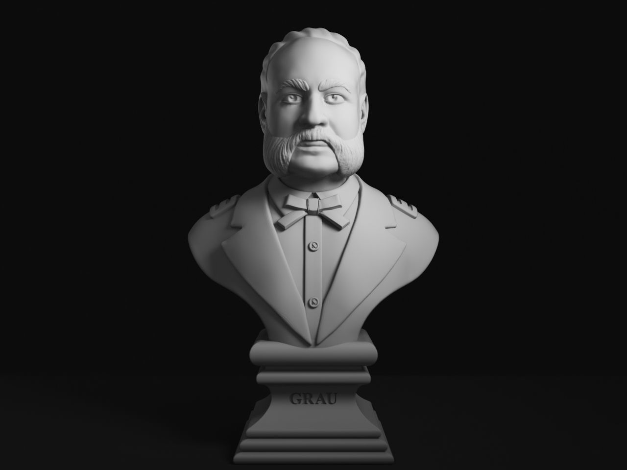 Miguel Grau Bust 3D print model_1