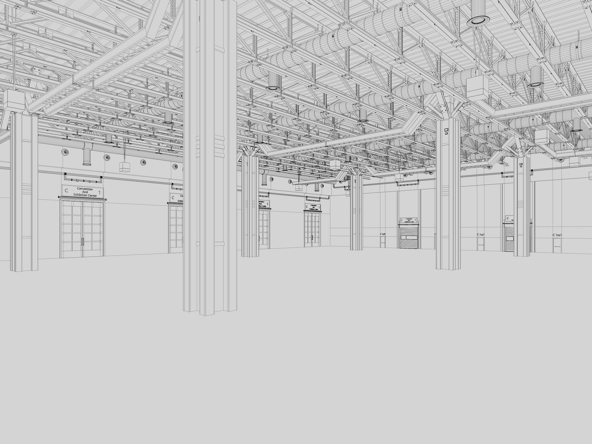 Exhibition Hall 27 interior 3D model_13