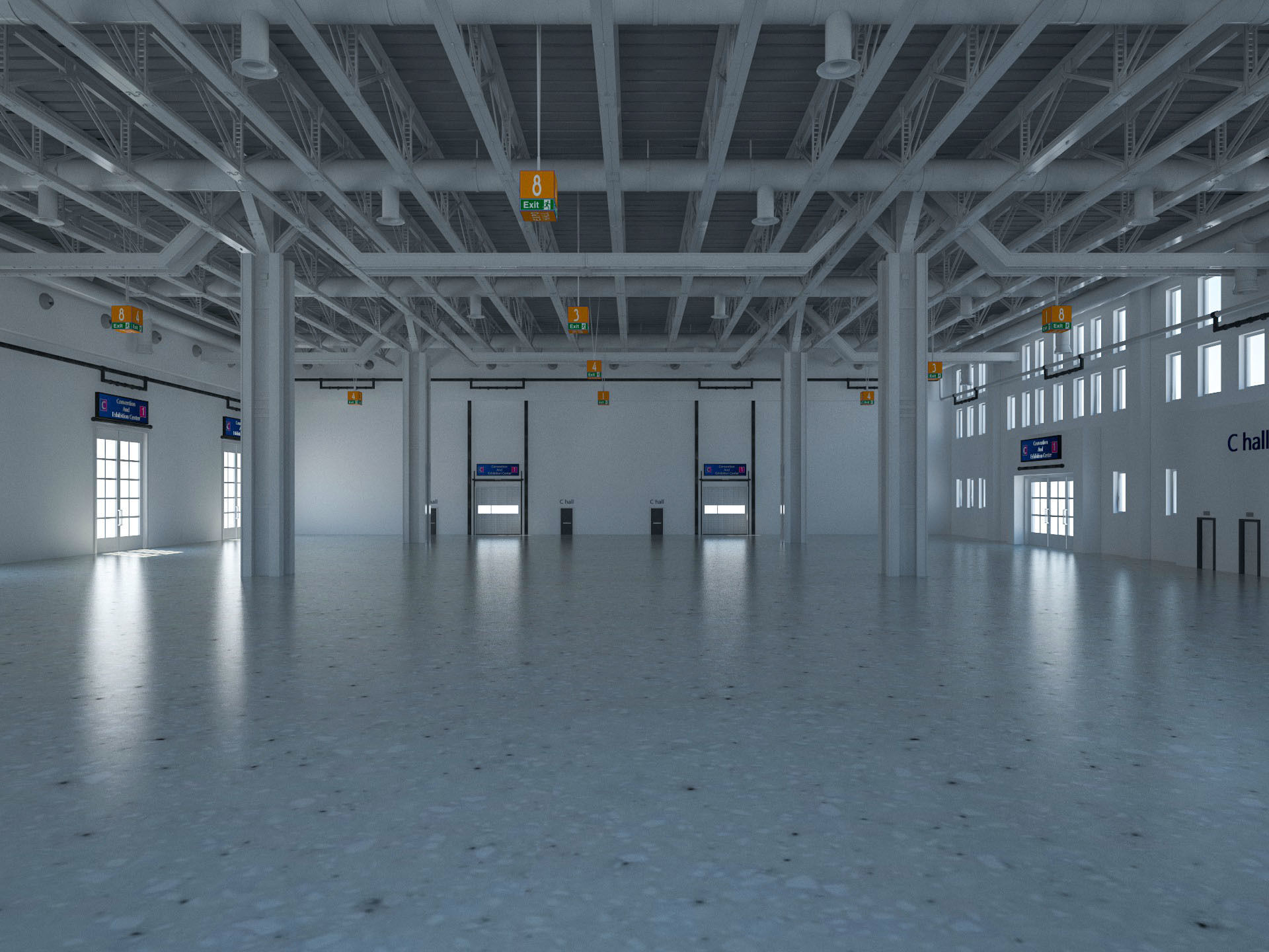 Exhibition Hall 27 interior 3D model_1
