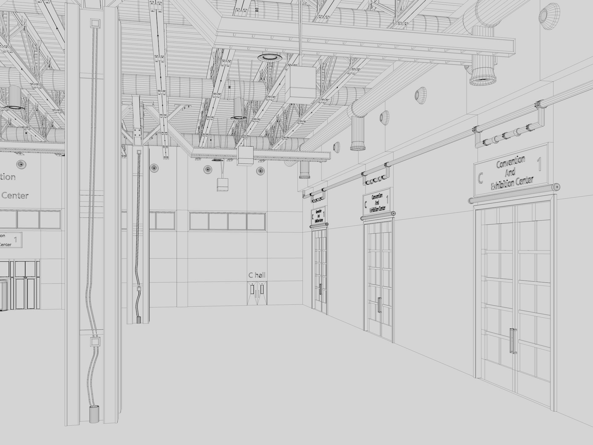 Exhibition Hall 27 interior 3D model_16