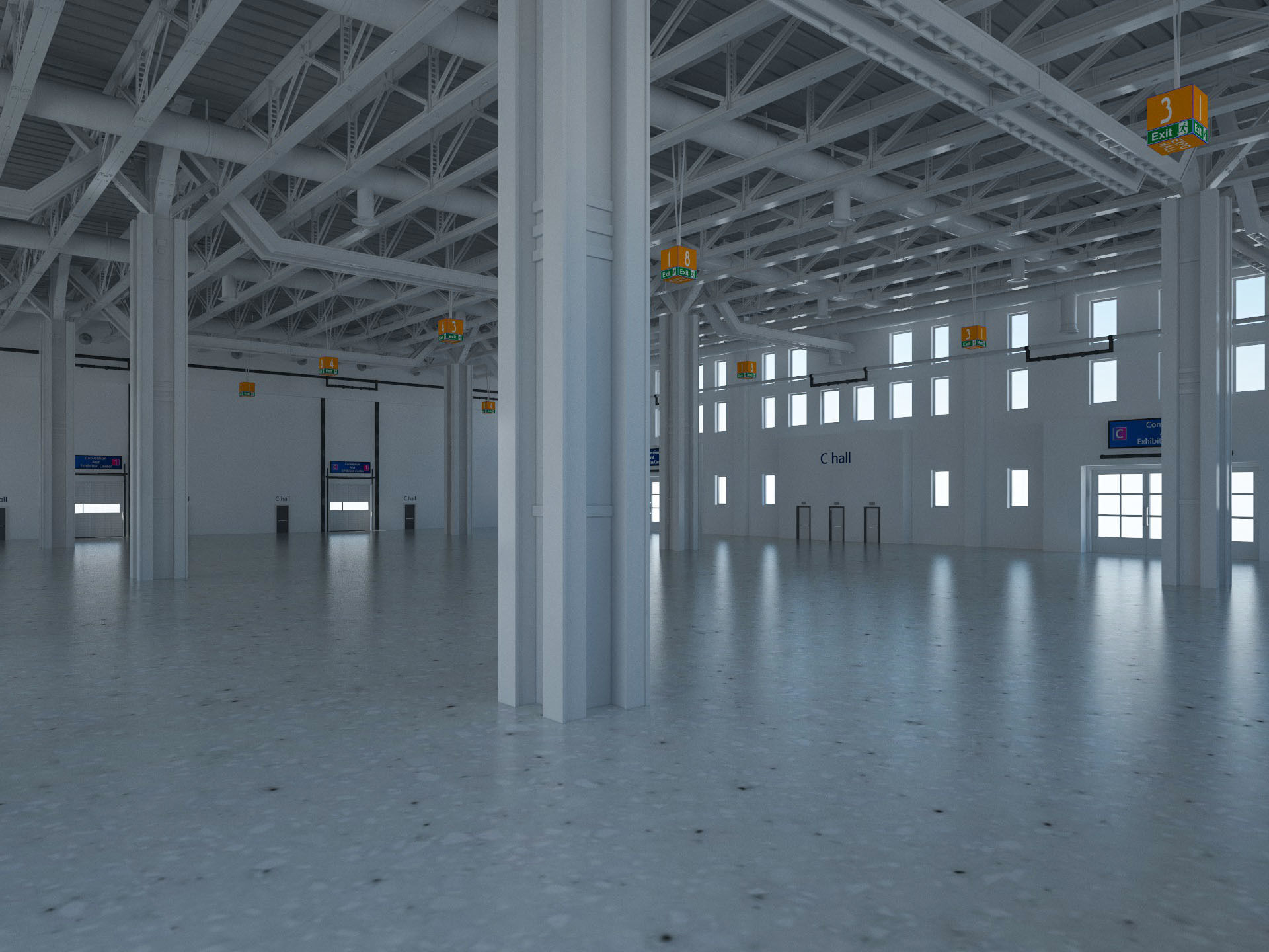 Exhibition Hall 27 interior 3D model_2