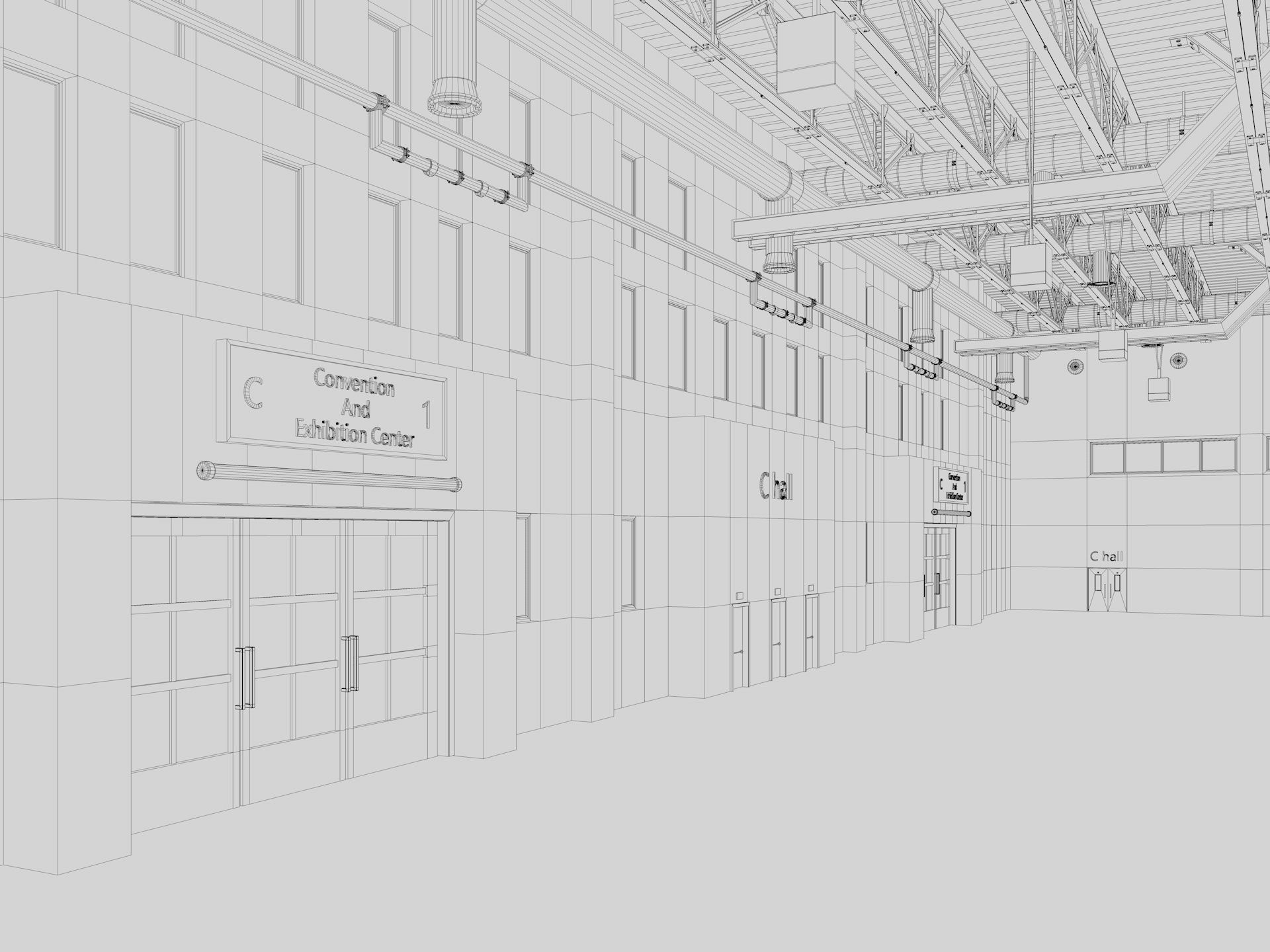 Exhibition Hall 27 interior 3D model_14