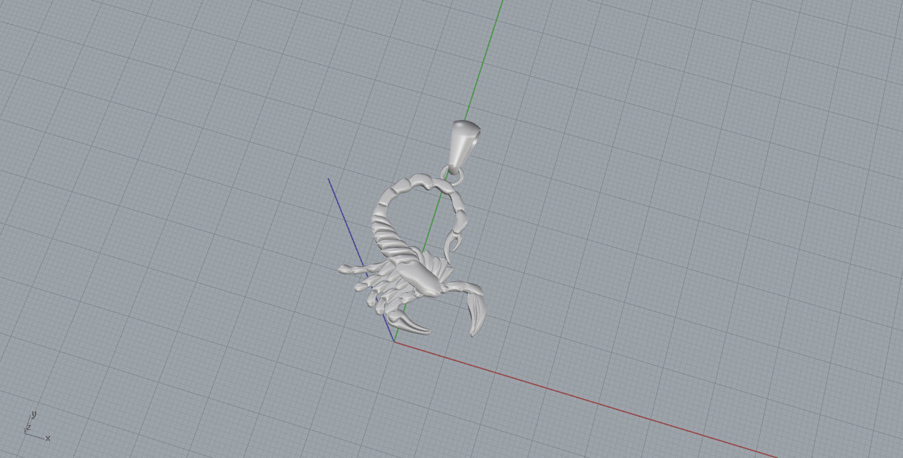 Pendant silver scorpion 3D print model_6