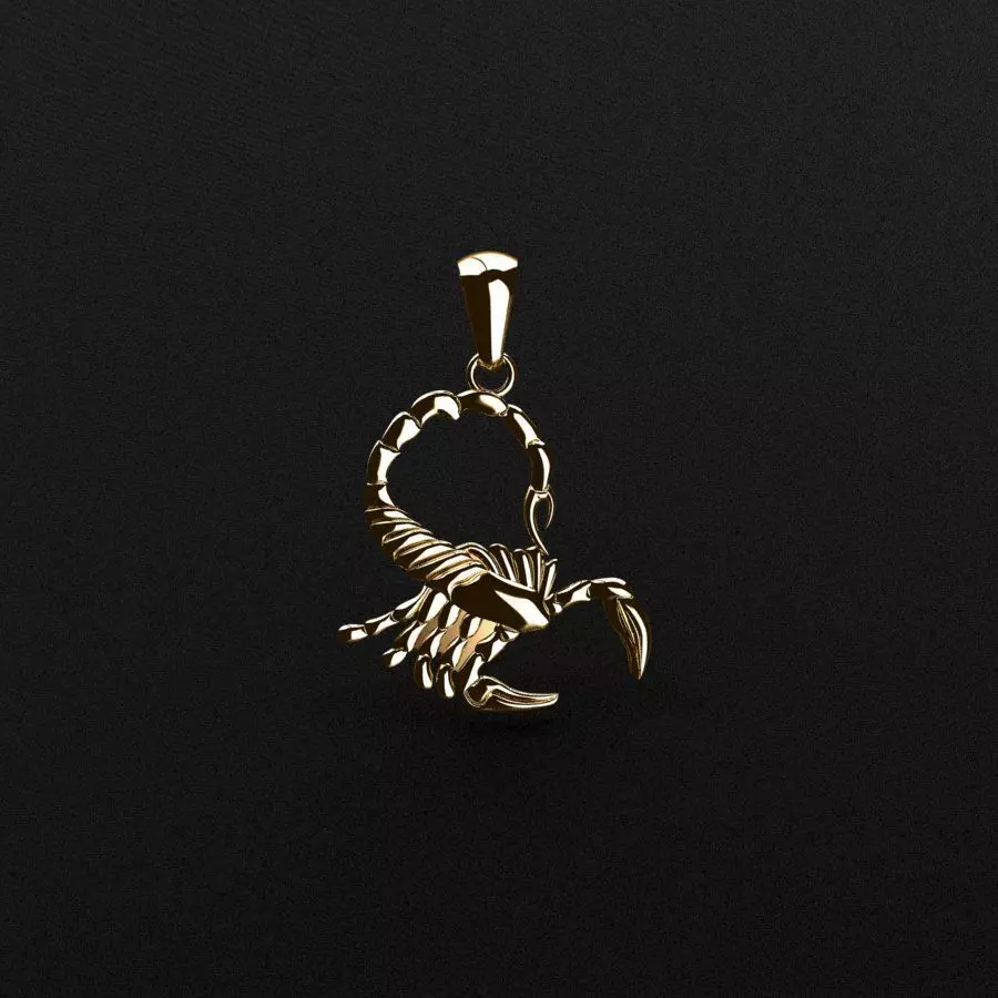 Pendant silver scorpion 3D print model_0