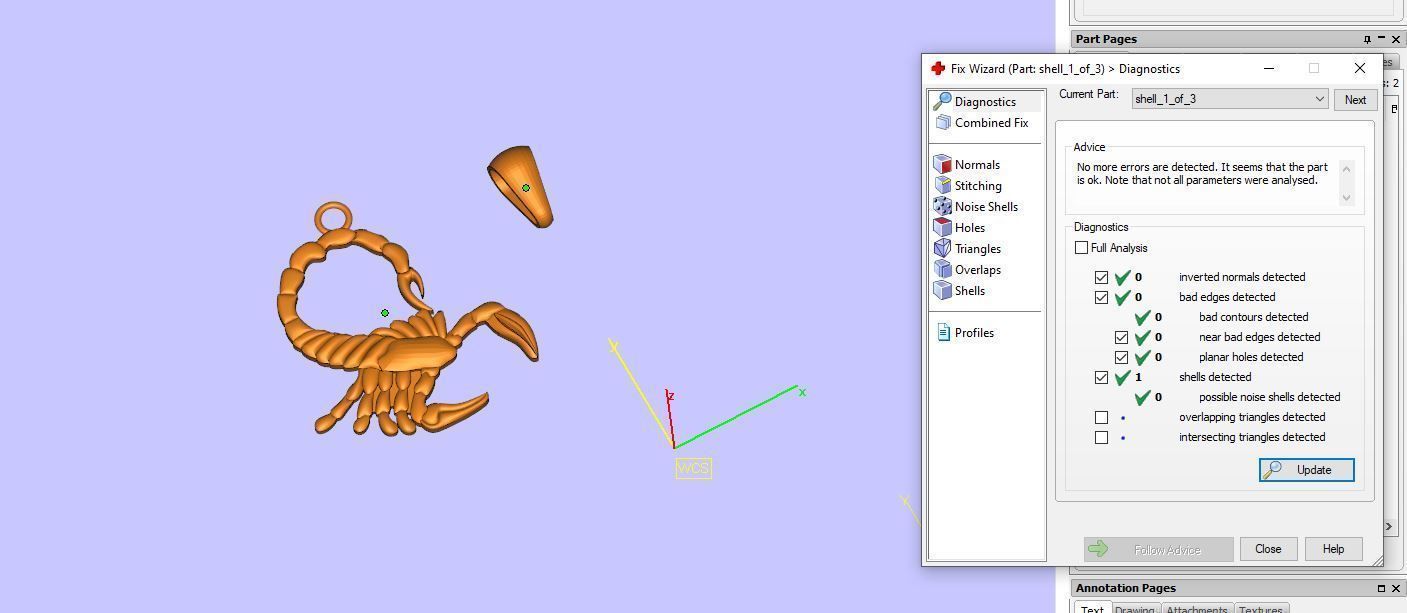 Pendant silver scorpion 3D print model_3