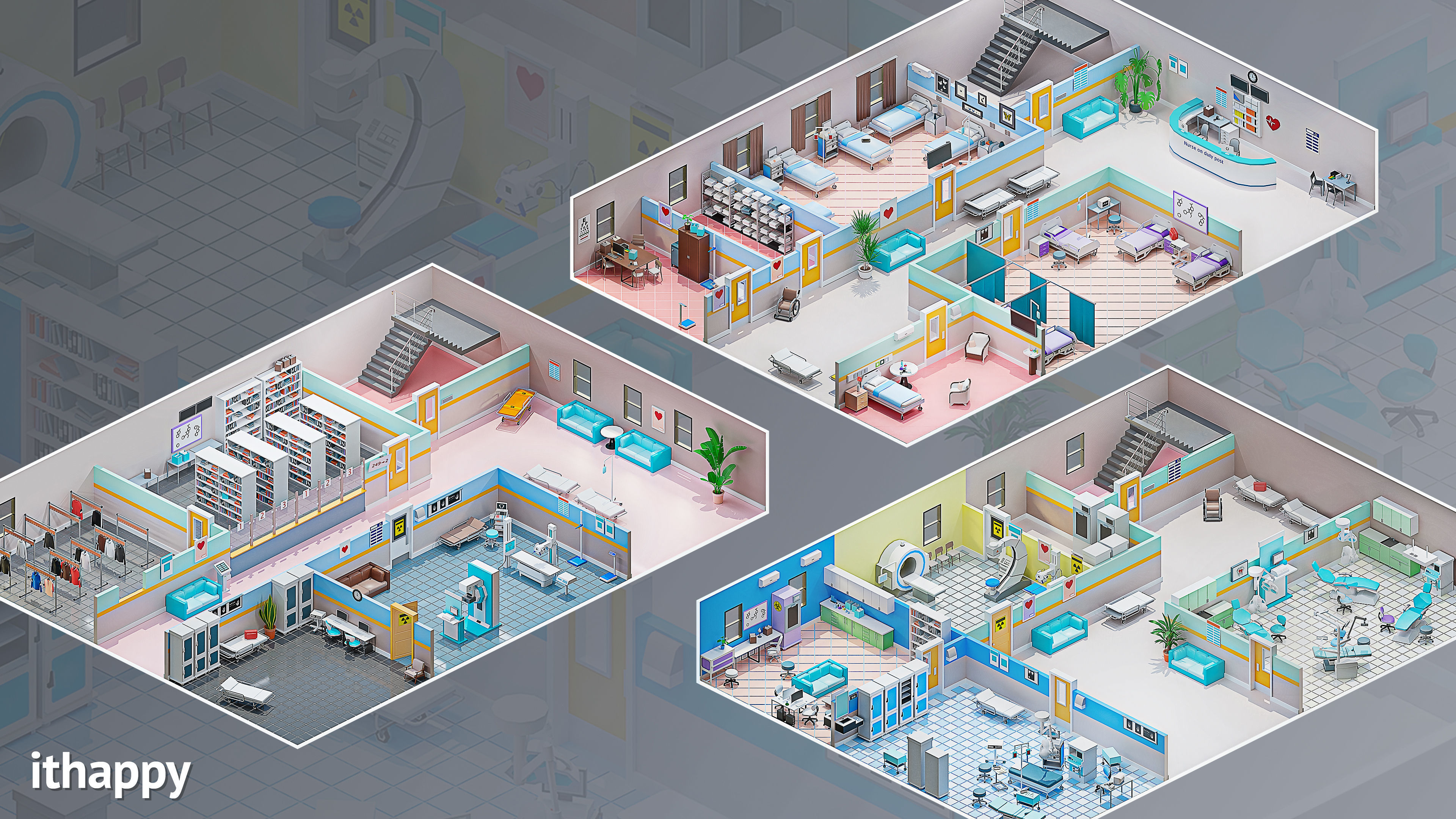 Hospital 3 Low-poly 3D model_2