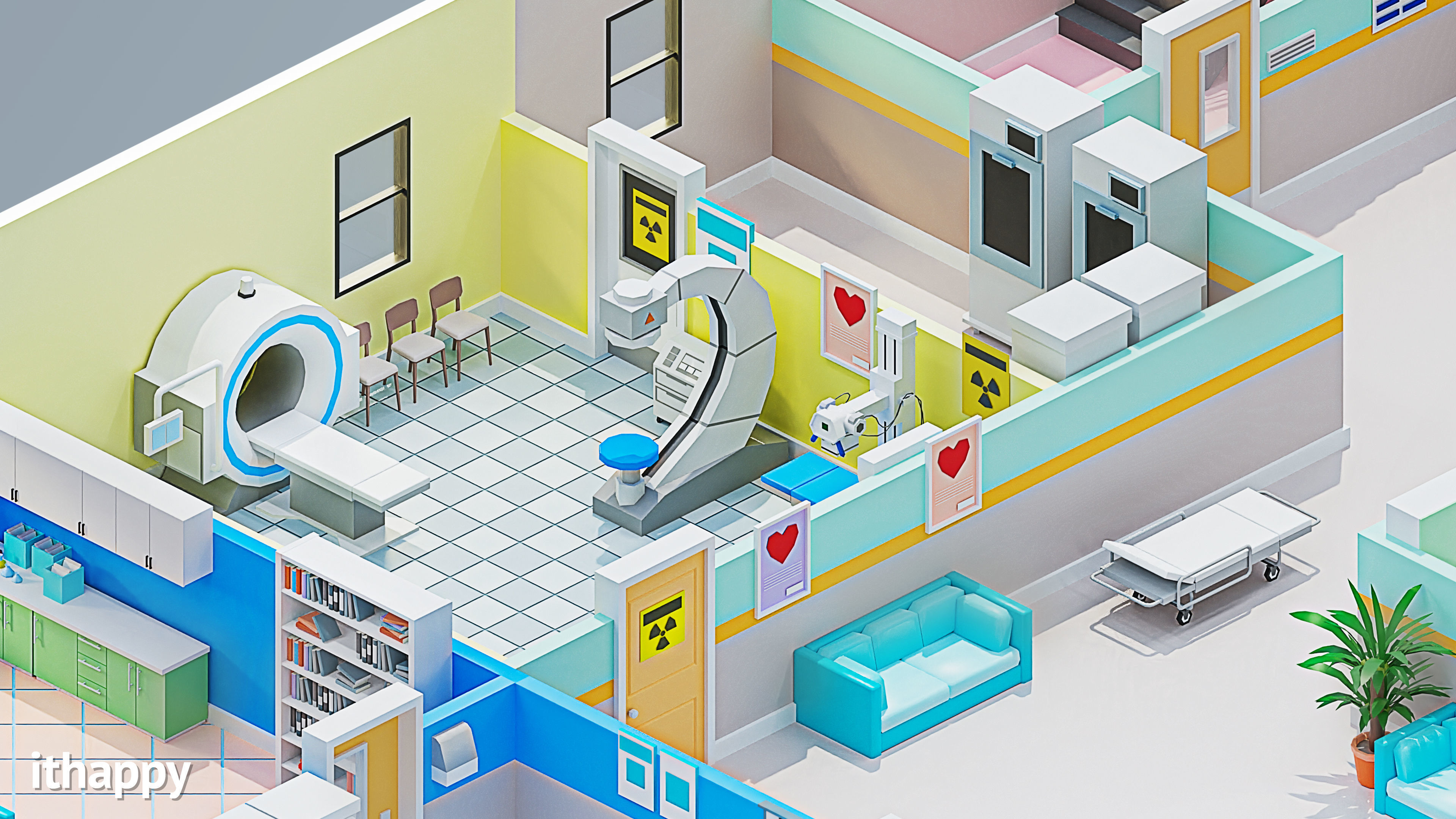 Hospital 3 Low-poly 3D model_13