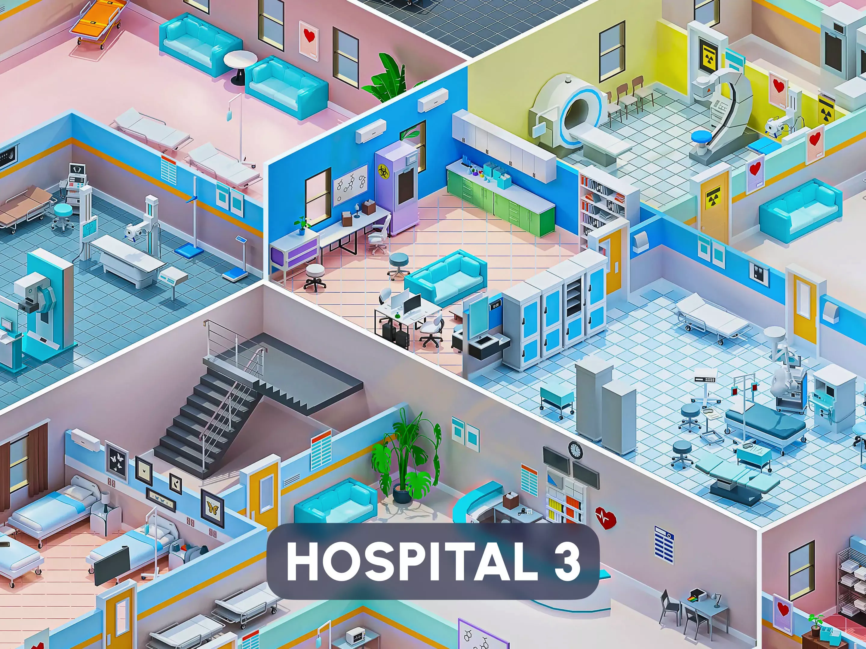 Hospital 3 Low-poly 3D model_0