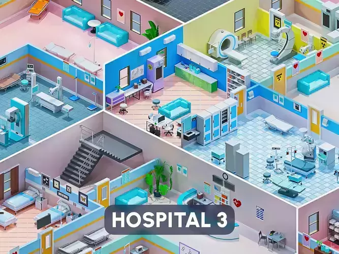 Hospital 3 Low-poly 3D model