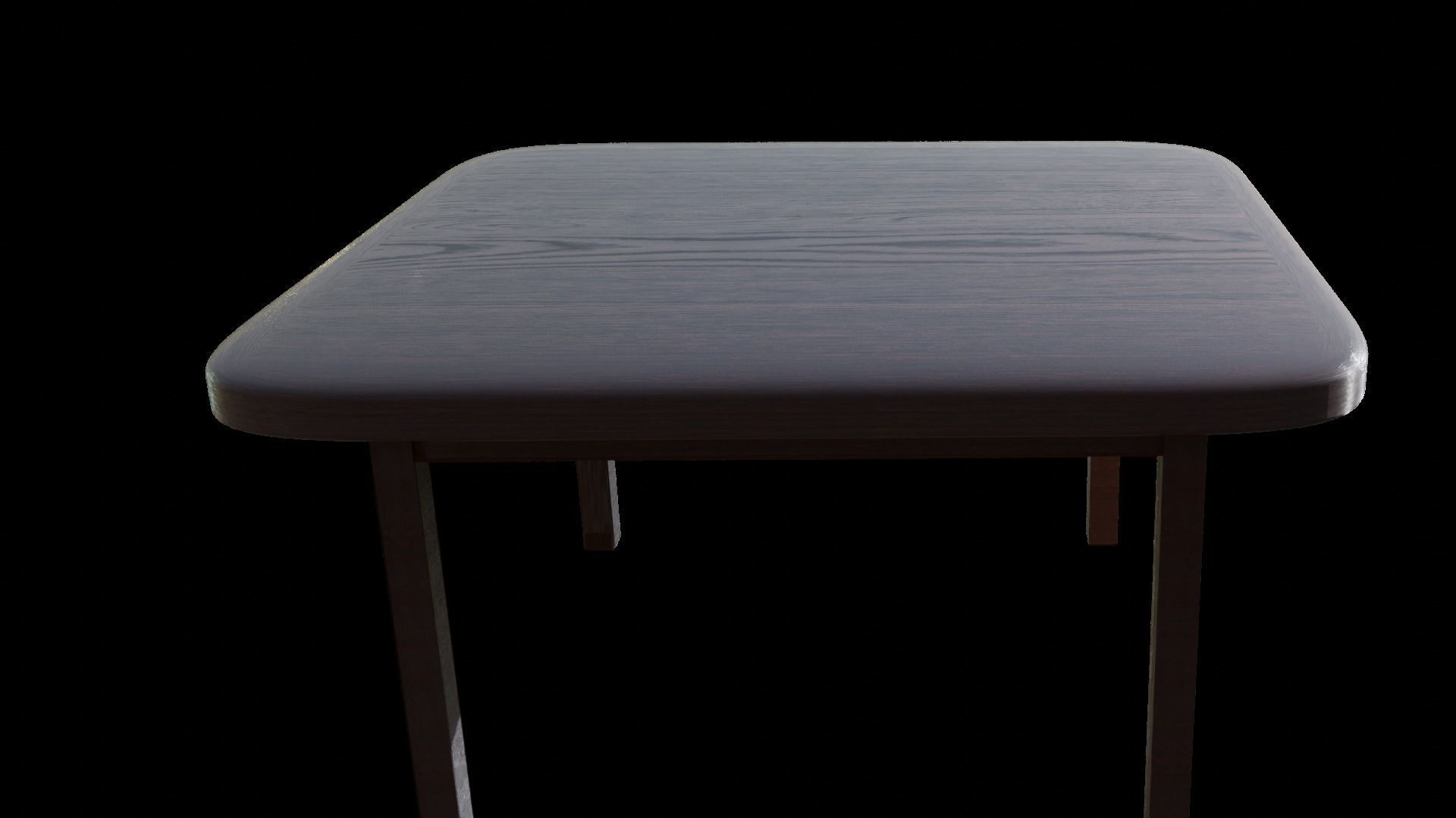 Brown Coloured Wooden Table Low-poly 3D model_3