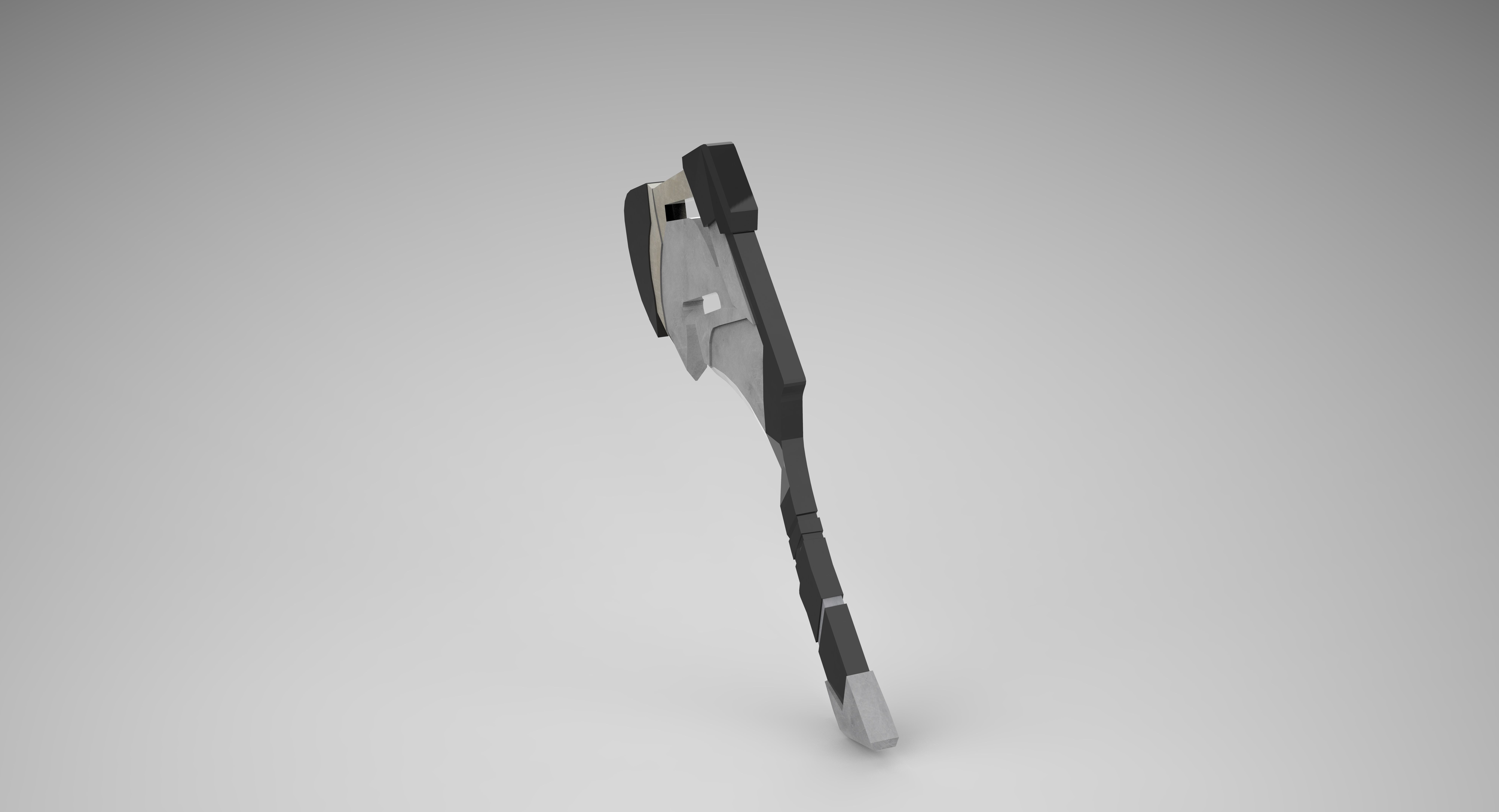 axe cartoon  Low-poly 3D model_2