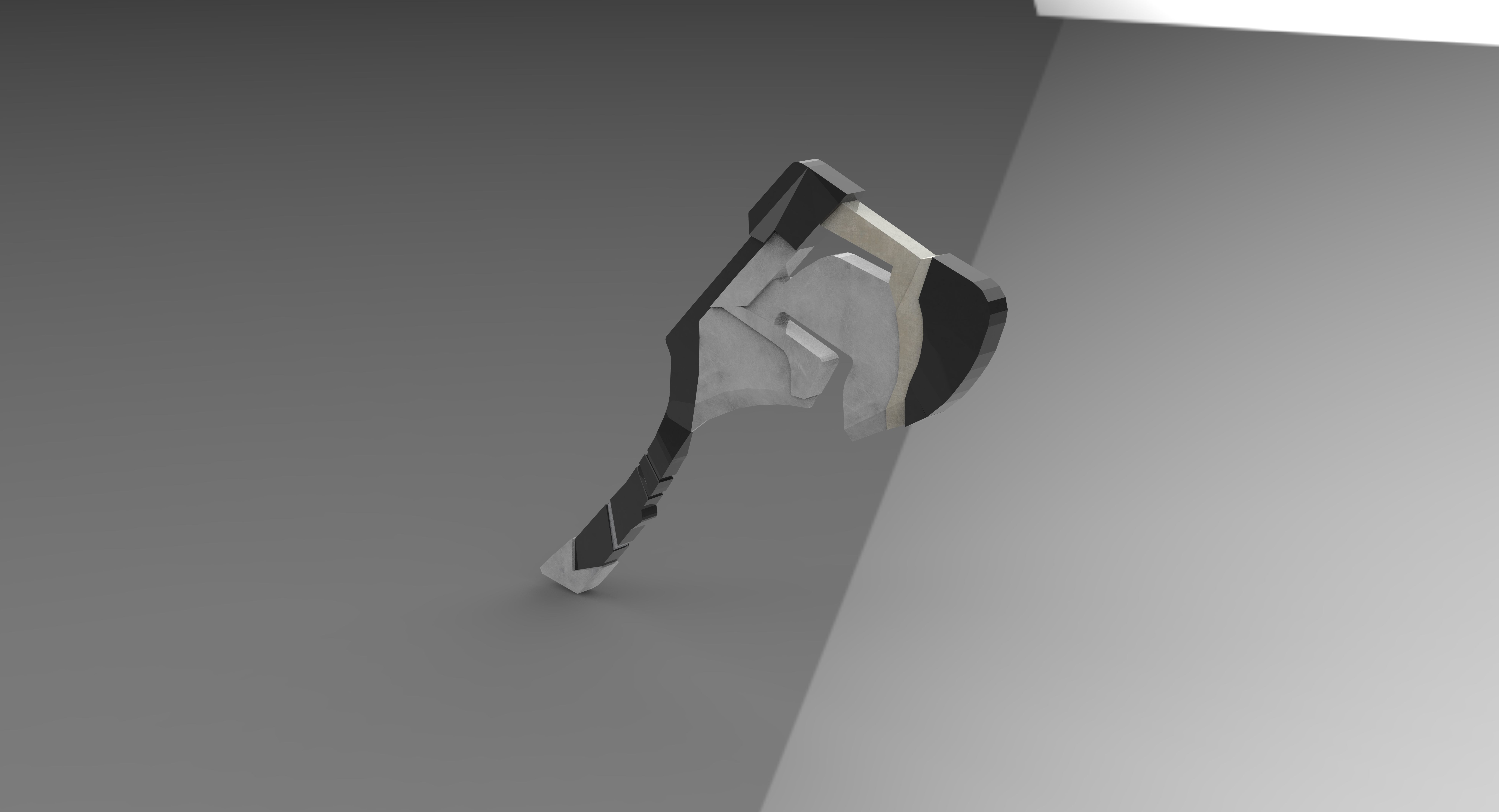 axe cartoon  Low-poly 3D model_5