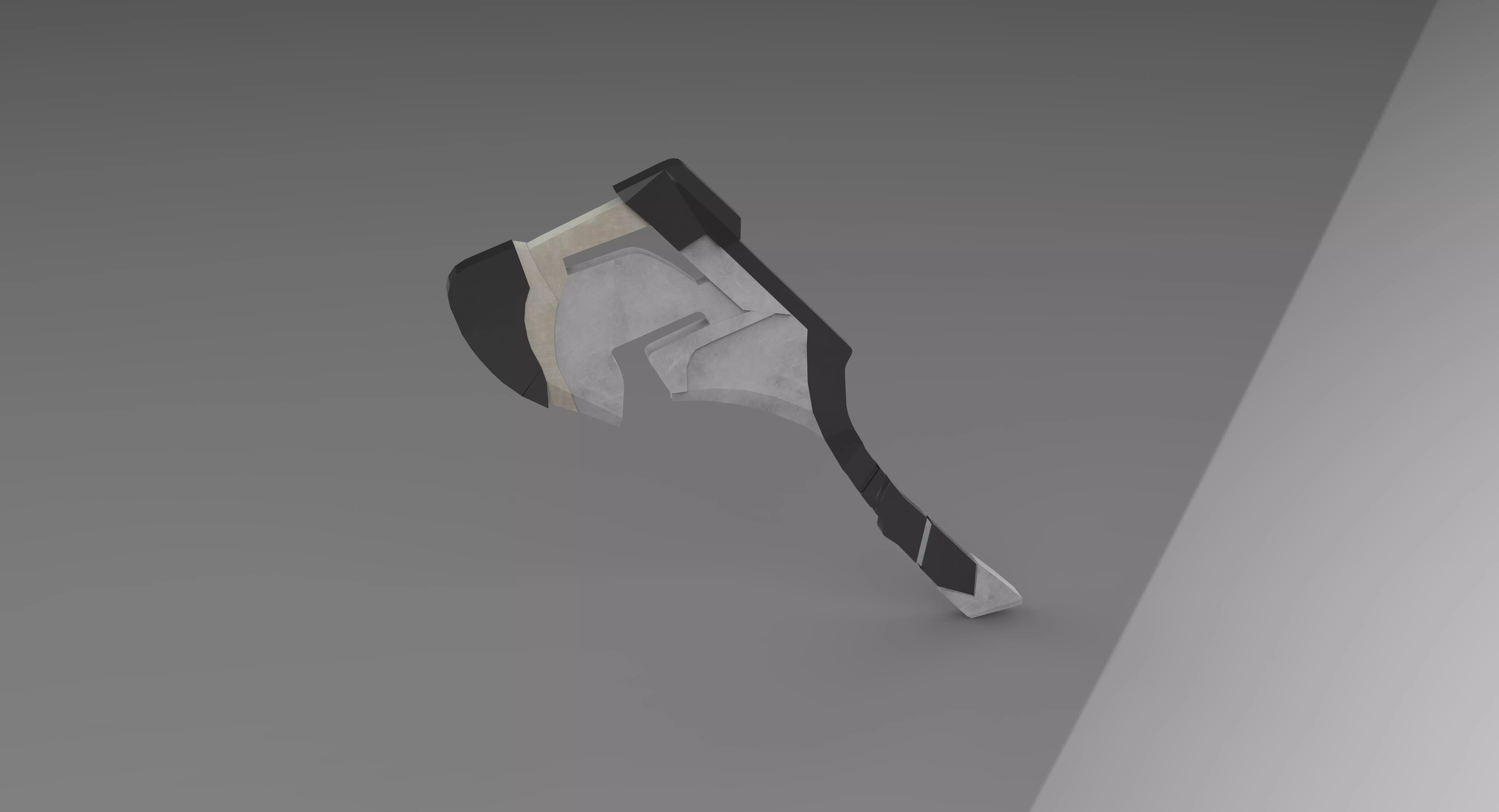 axe cartoon  Low-poly 3D model_0