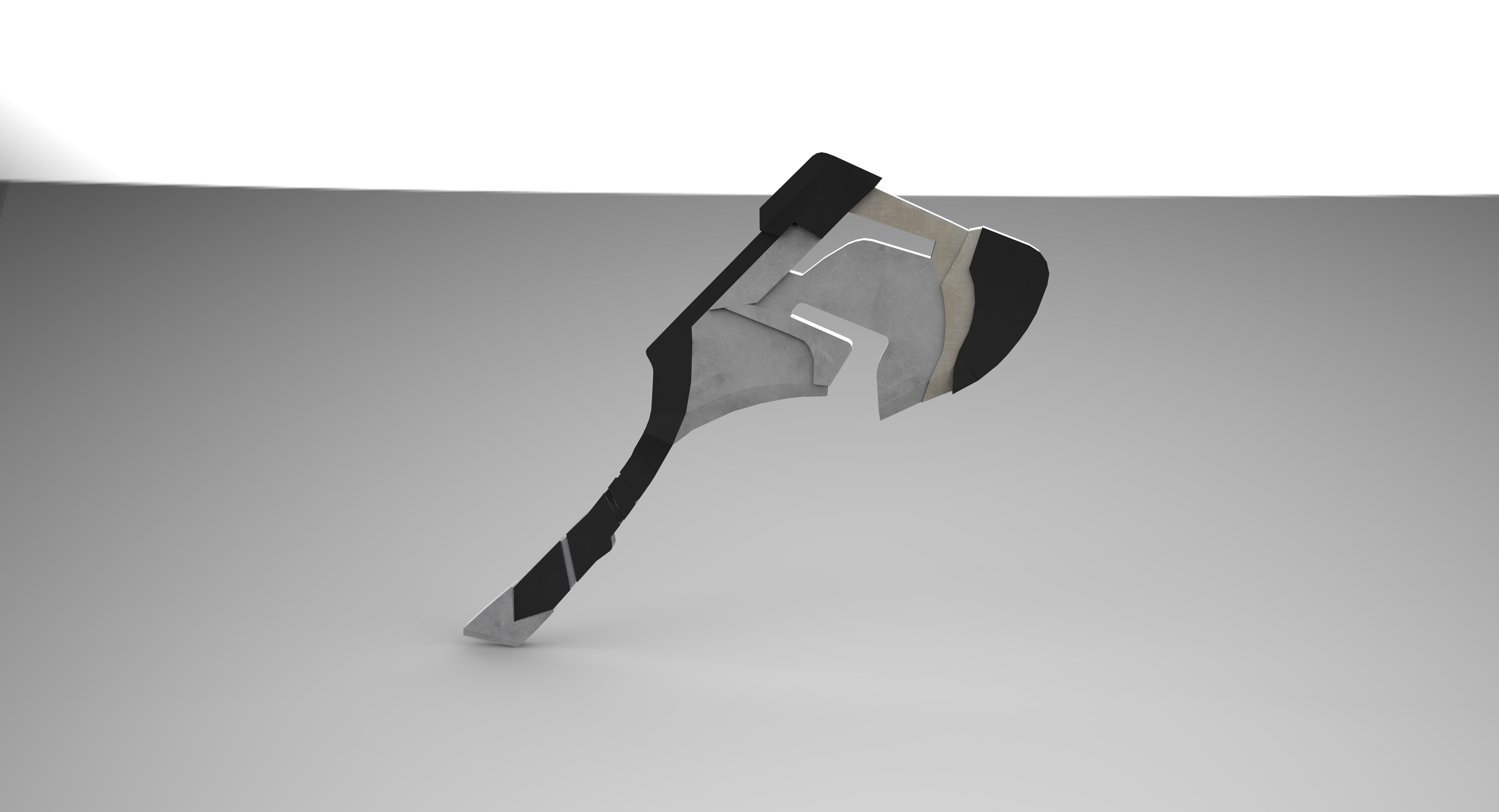 axe cartoon  Low-poly 3D model_4