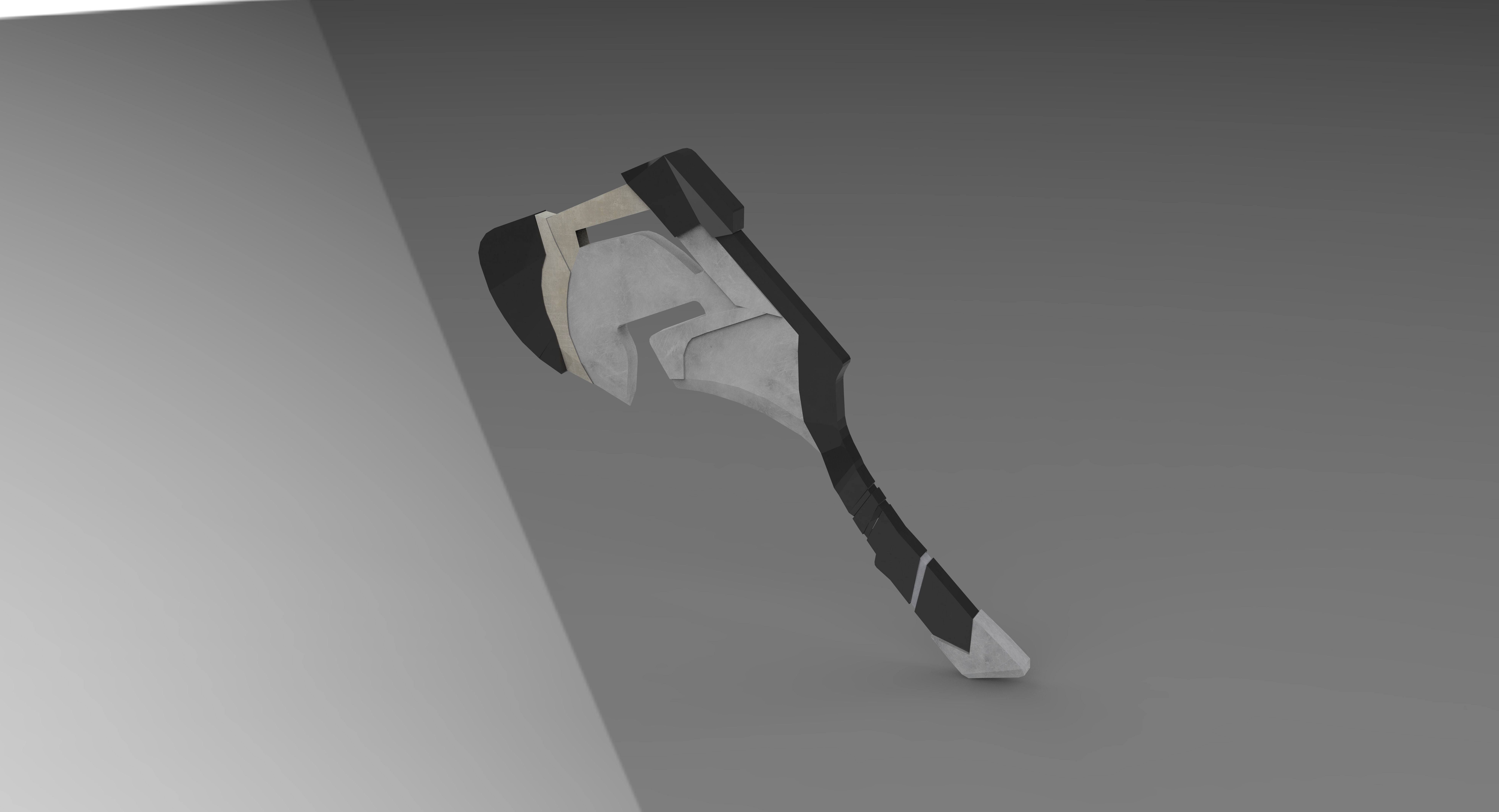 axe cartoon  Low-poly 3D model_1