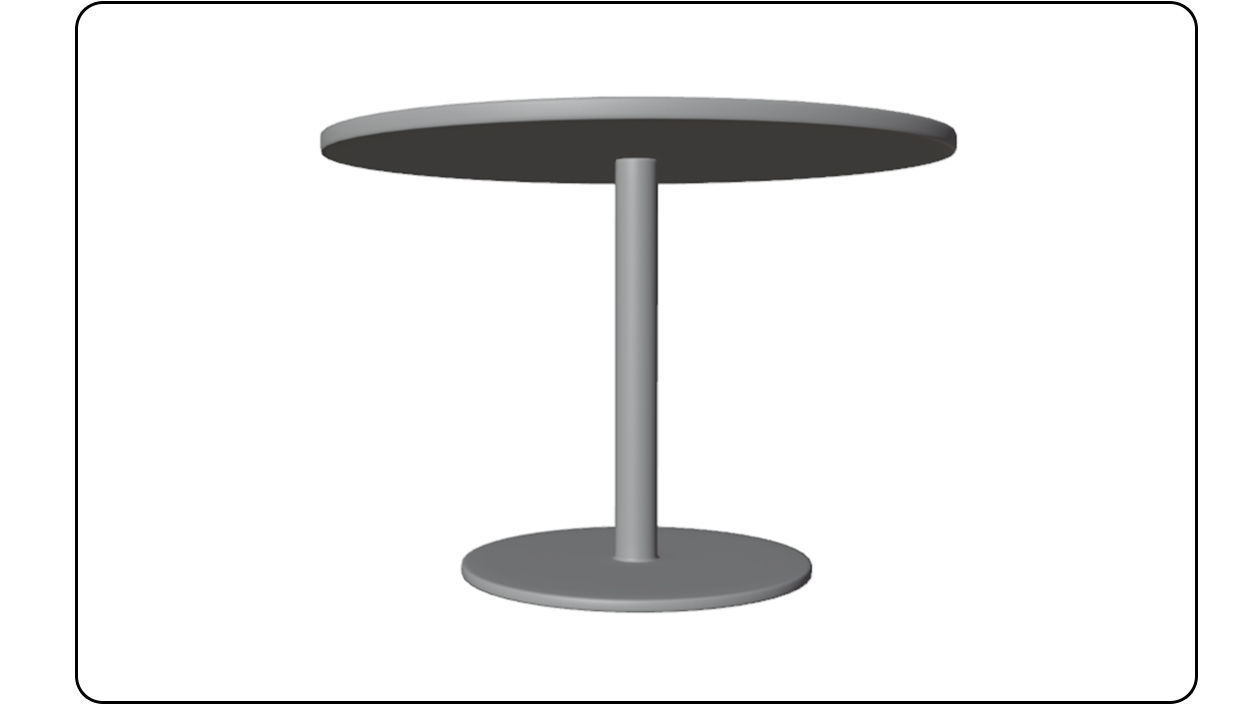 Round Table laminated wood with metal base 3d model Low-poly 3D model_11