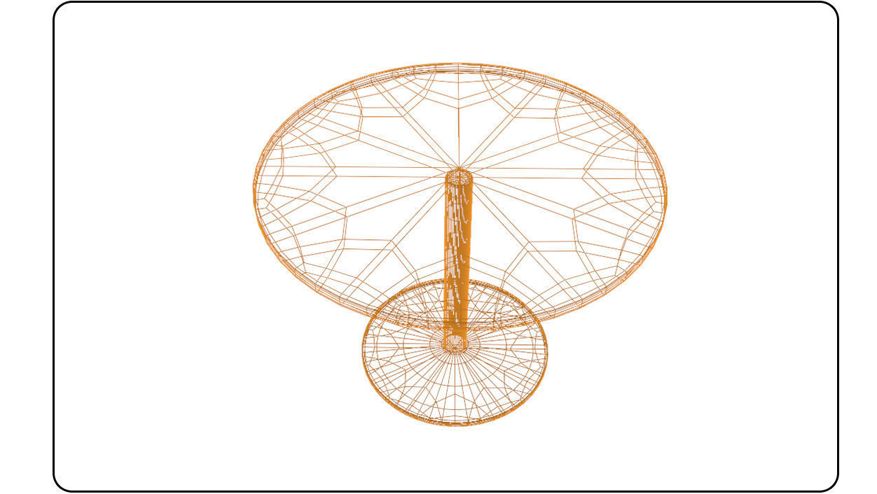 Round Table laminated wood with metal base 3d model Low-poly 3D model_13