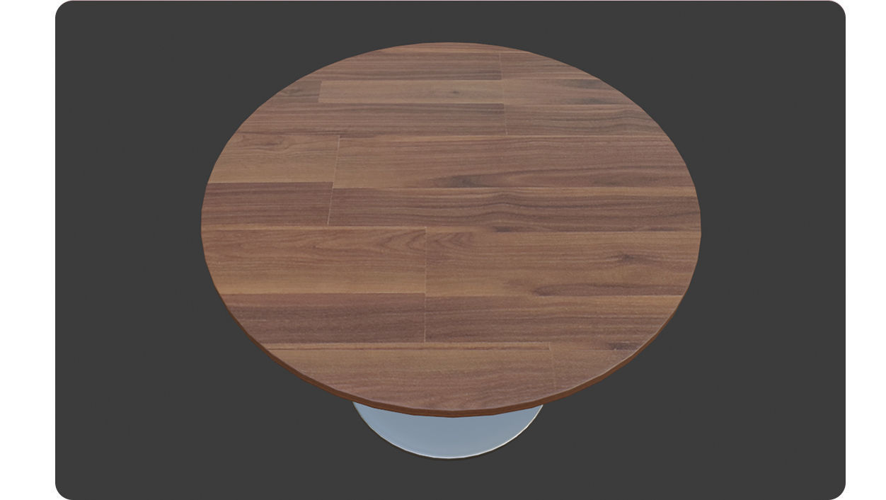 Round Table laminated wood with metal base 3d model Low-poly 3D model_6