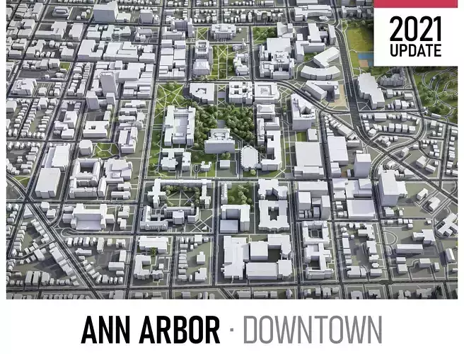 Ann Arbor Low-poly 3D model