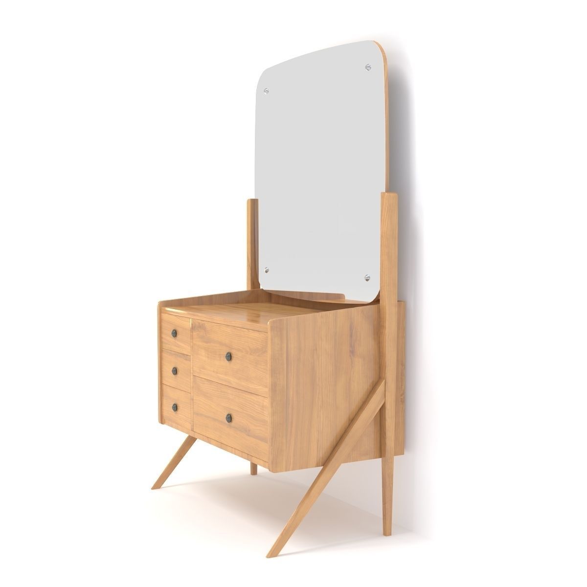 Retro Cupboard with Mirror 5 3D model_2
