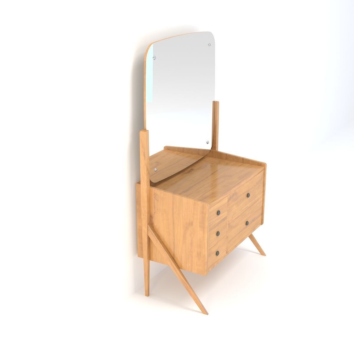 Retro Cupboard with Mirror 5 3D model_5