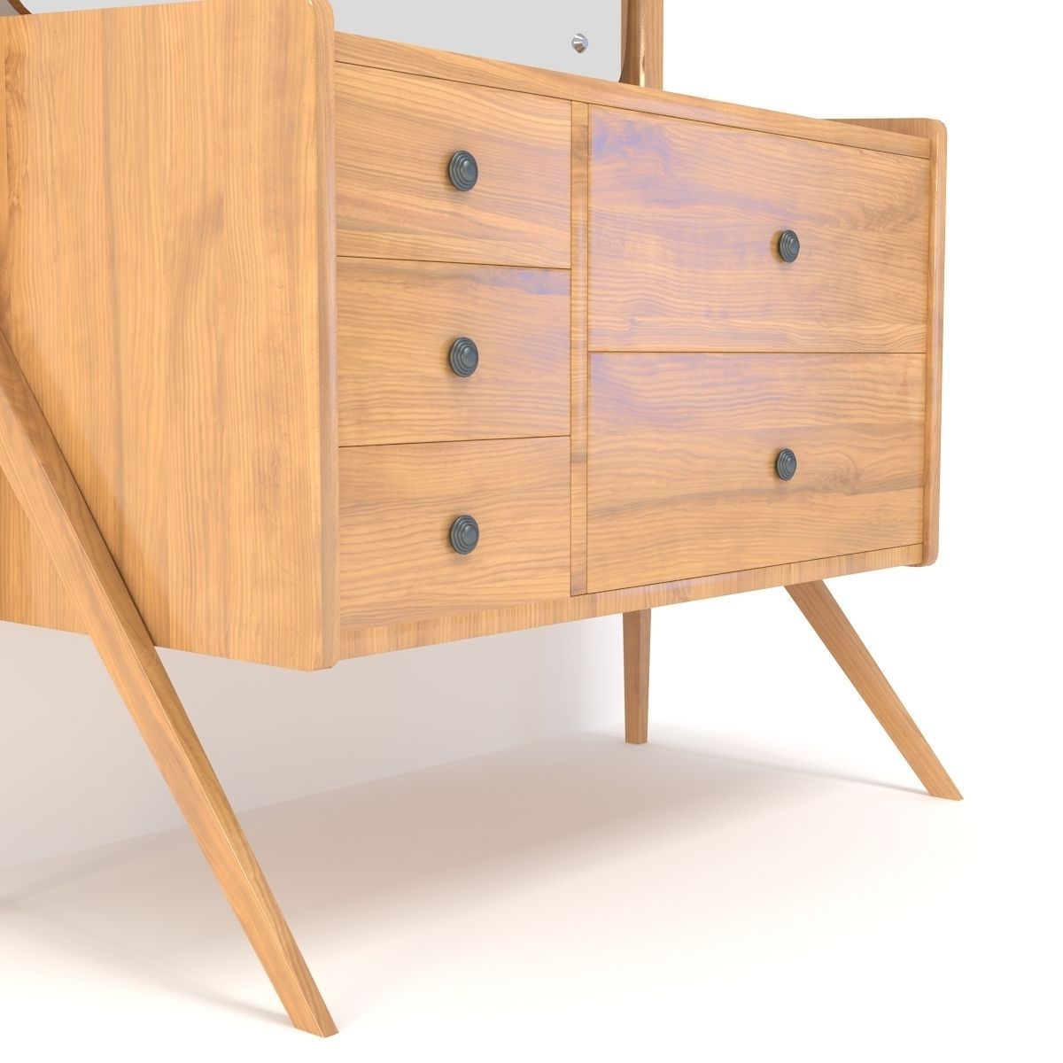 Retro Cupboard with Mirror 5 3D model_8
