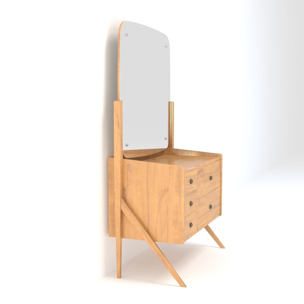 Retro Cupboard with Mirror 5 3D model_4