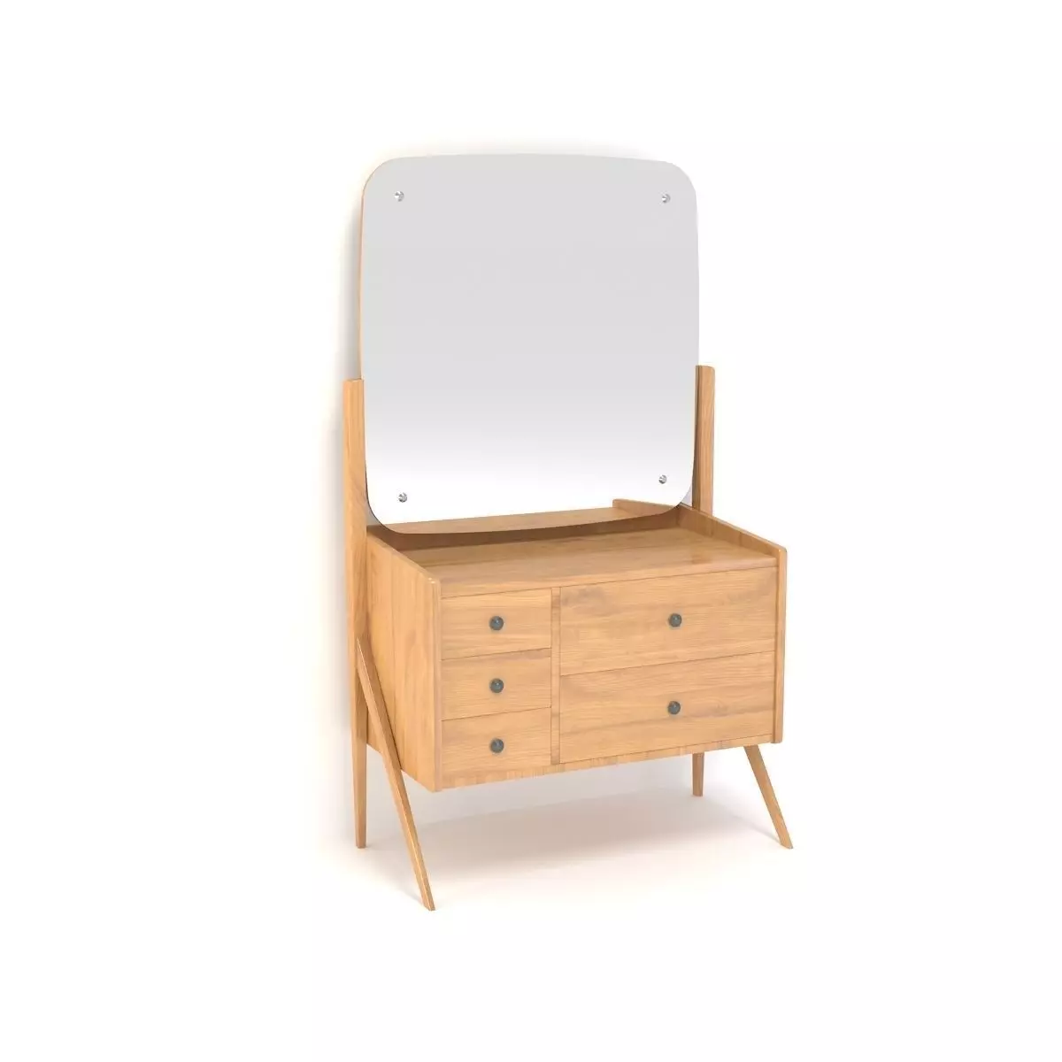 Retro Cupboard with Mirror 5 3D model_0