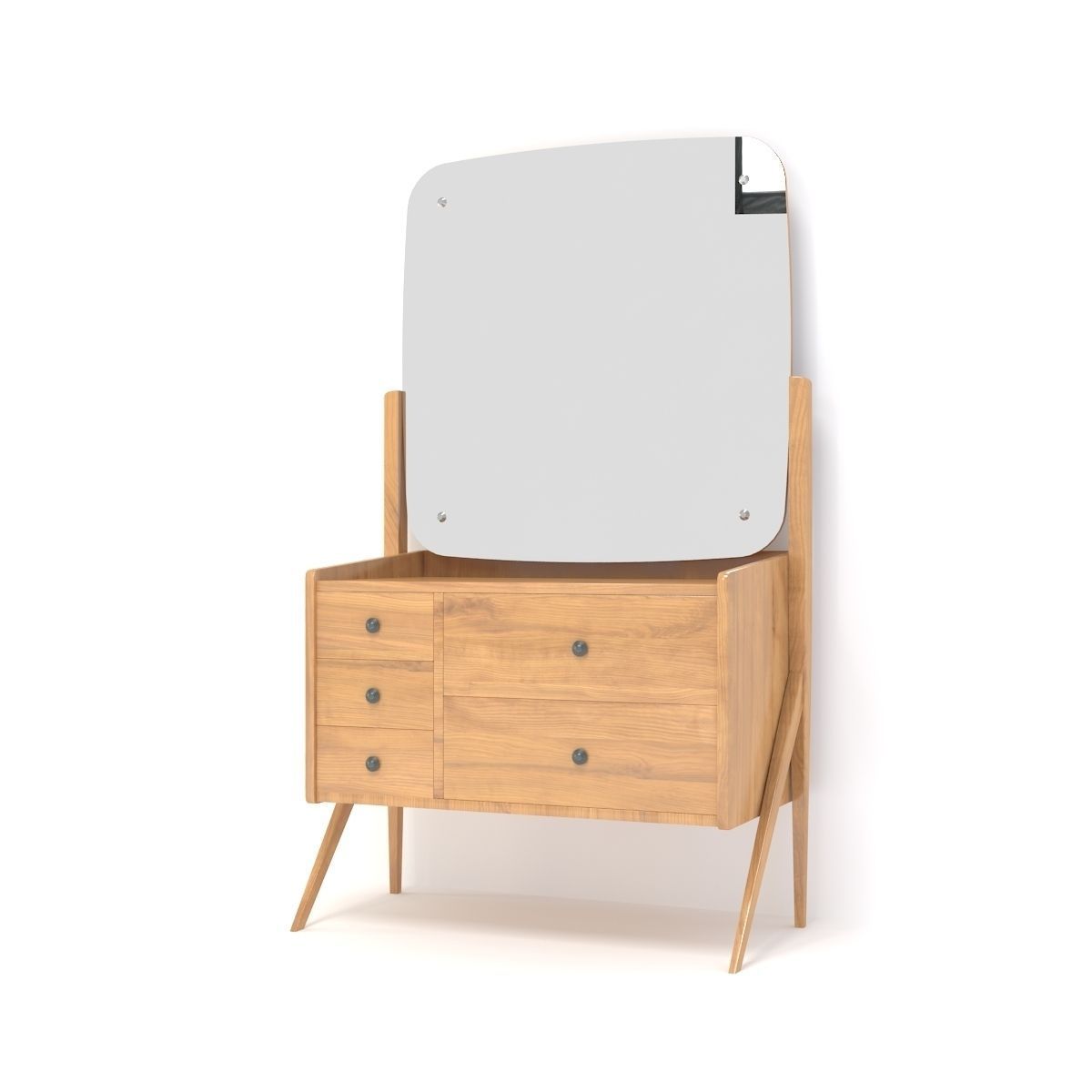 Retro Cupboard with Mirror 5 3D model_3