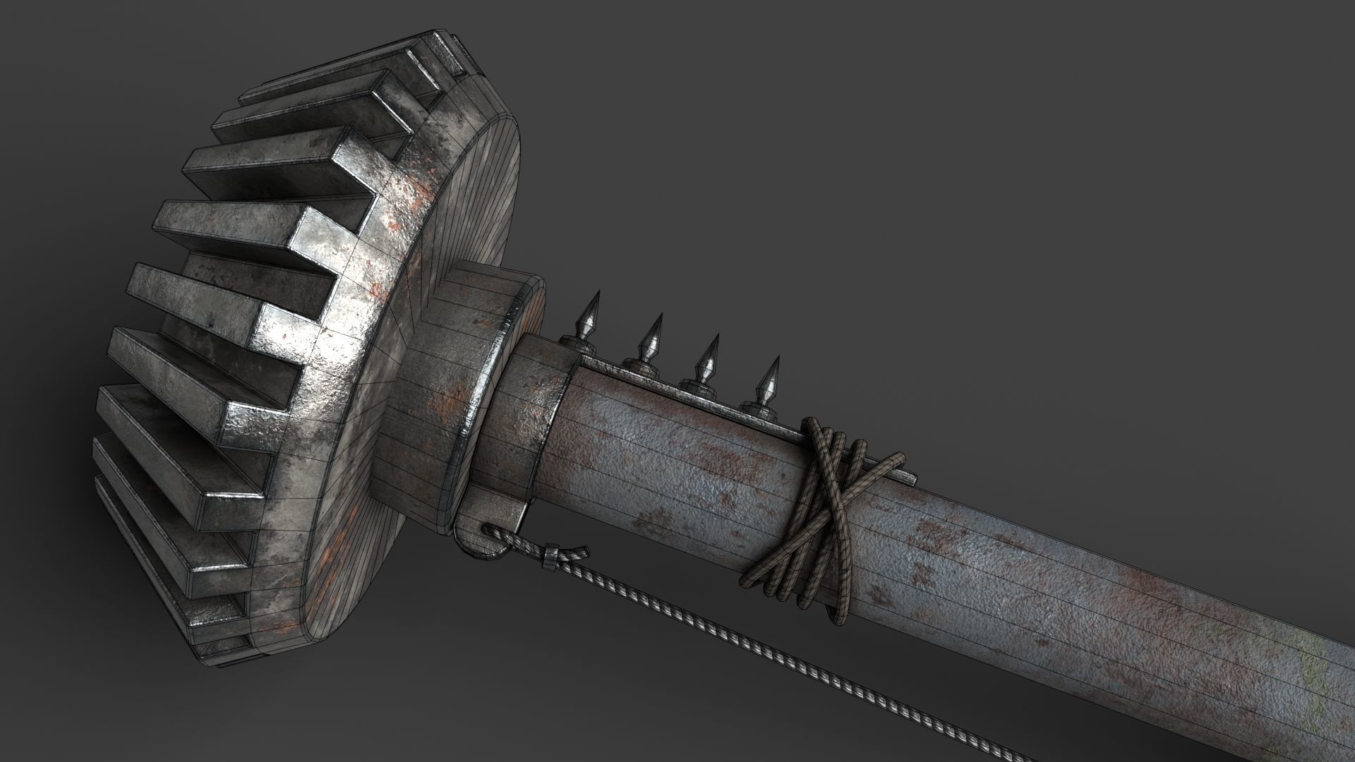 Modifiable Strike Weapon 07 Low-poly 3D model_18