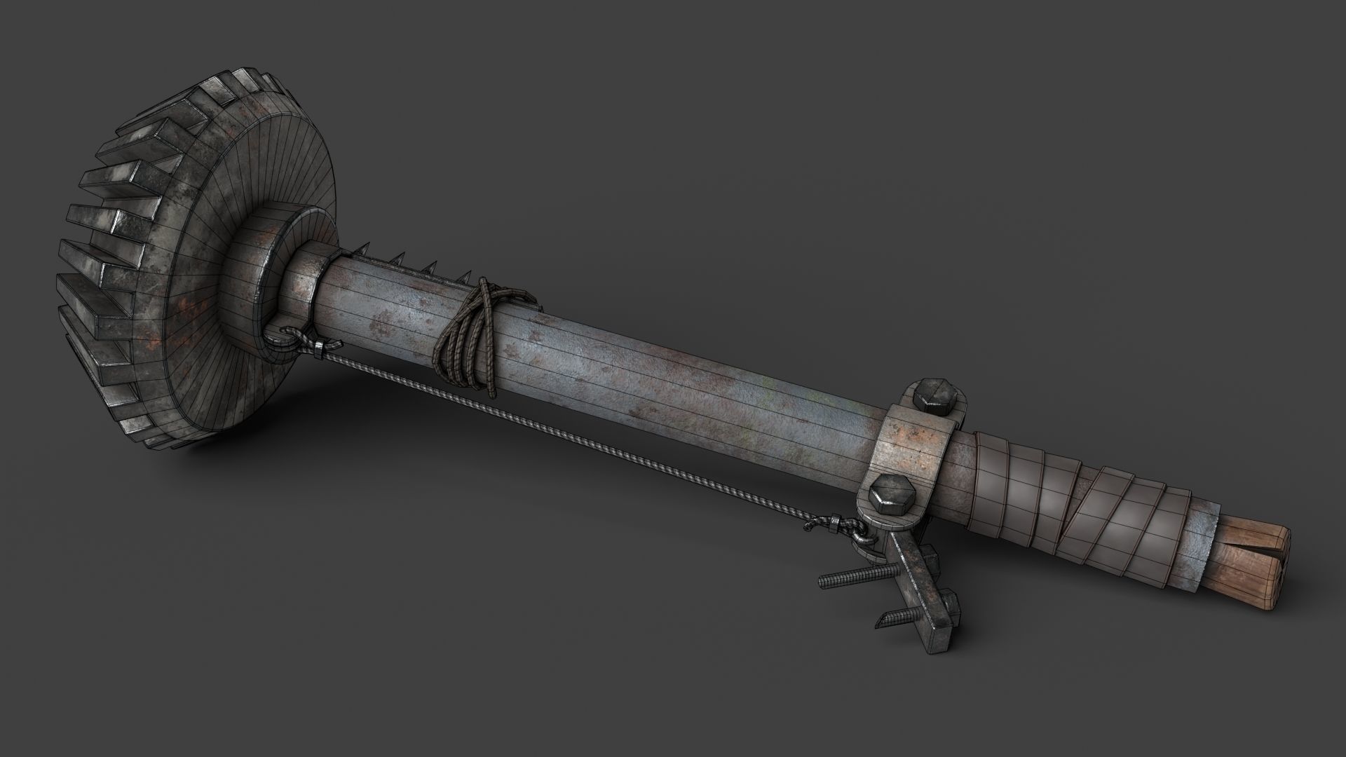 Modifiable Strike Weapon 07 Low-poly 3D model_15