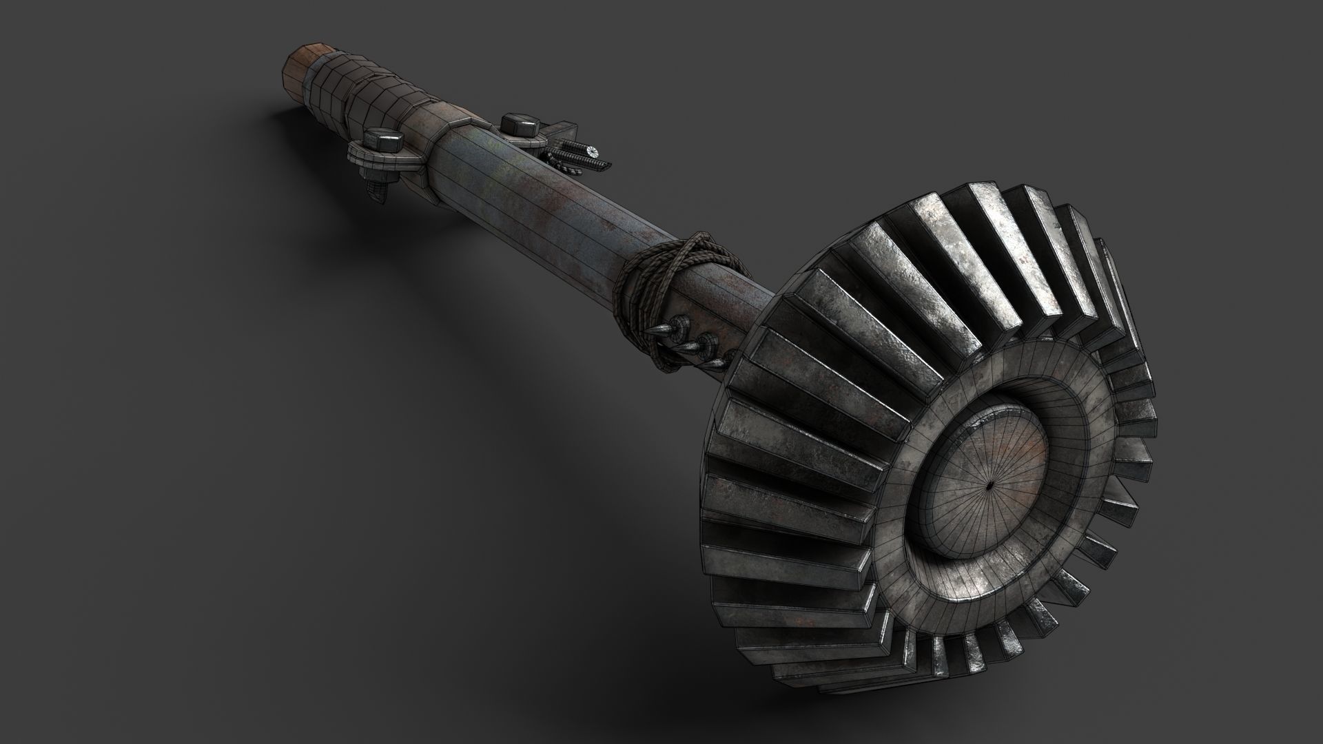 Modifiable Strike Weapon 07 Low-poly 3D model_14