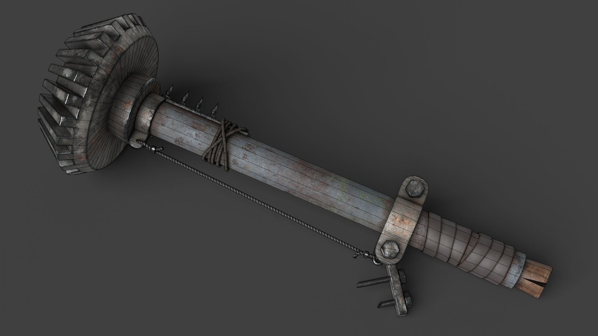 Modifiable Strike Weapon 07 Low-poly 3D model_10
