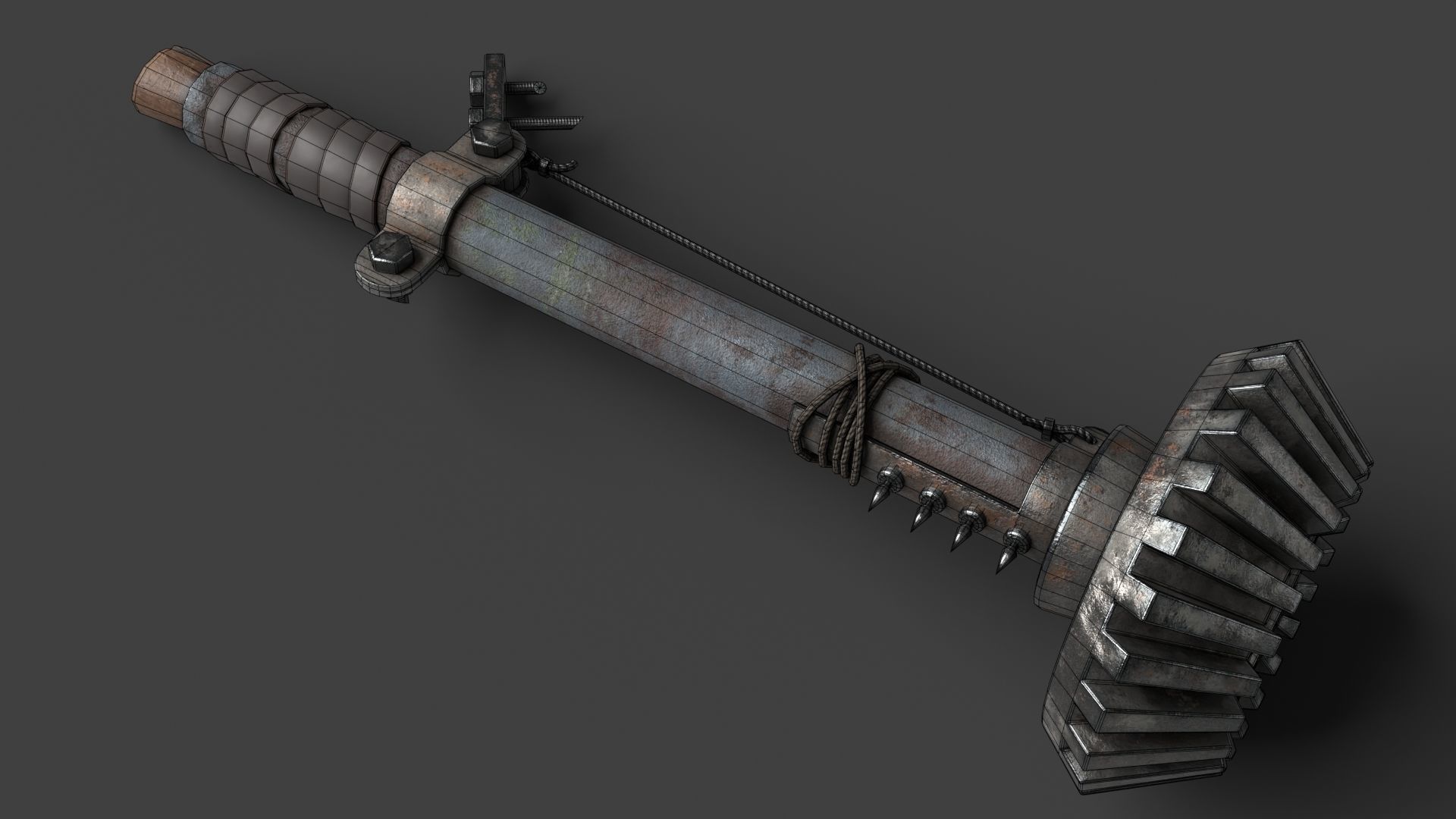 Modifiable Strike Weapon 07 Low-poly 3D model_11