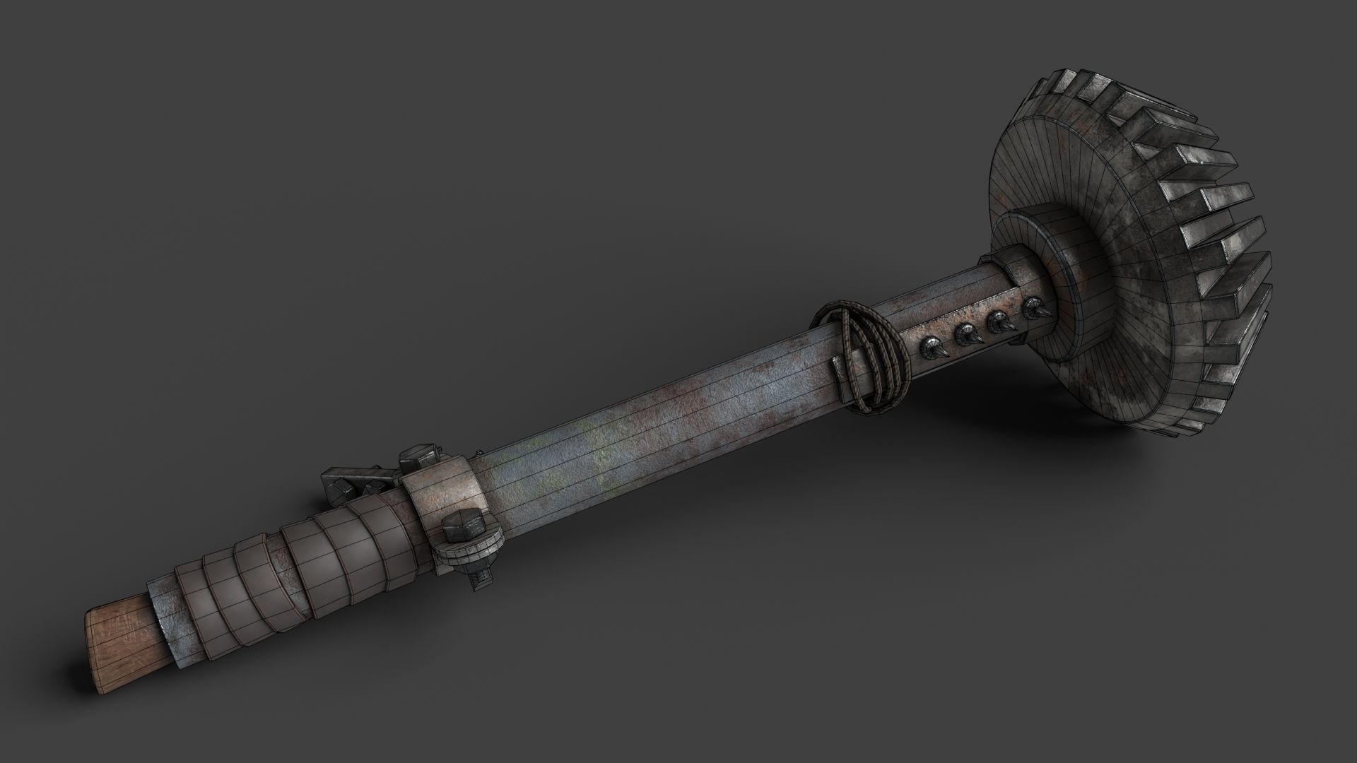 Modifiable Strike Weapon 07 Low-poly 3D model_12
