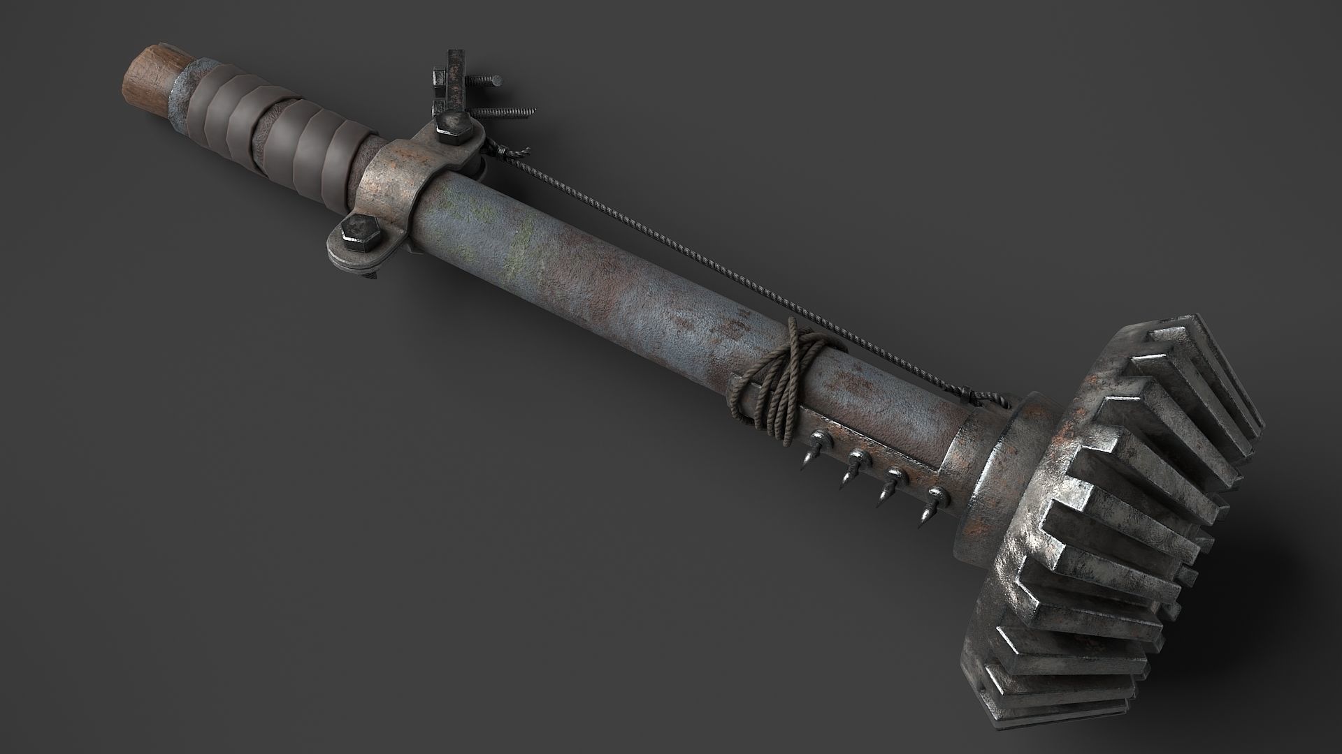 Modifiable Strike Weapon 07 Low-poly 3D model_1
