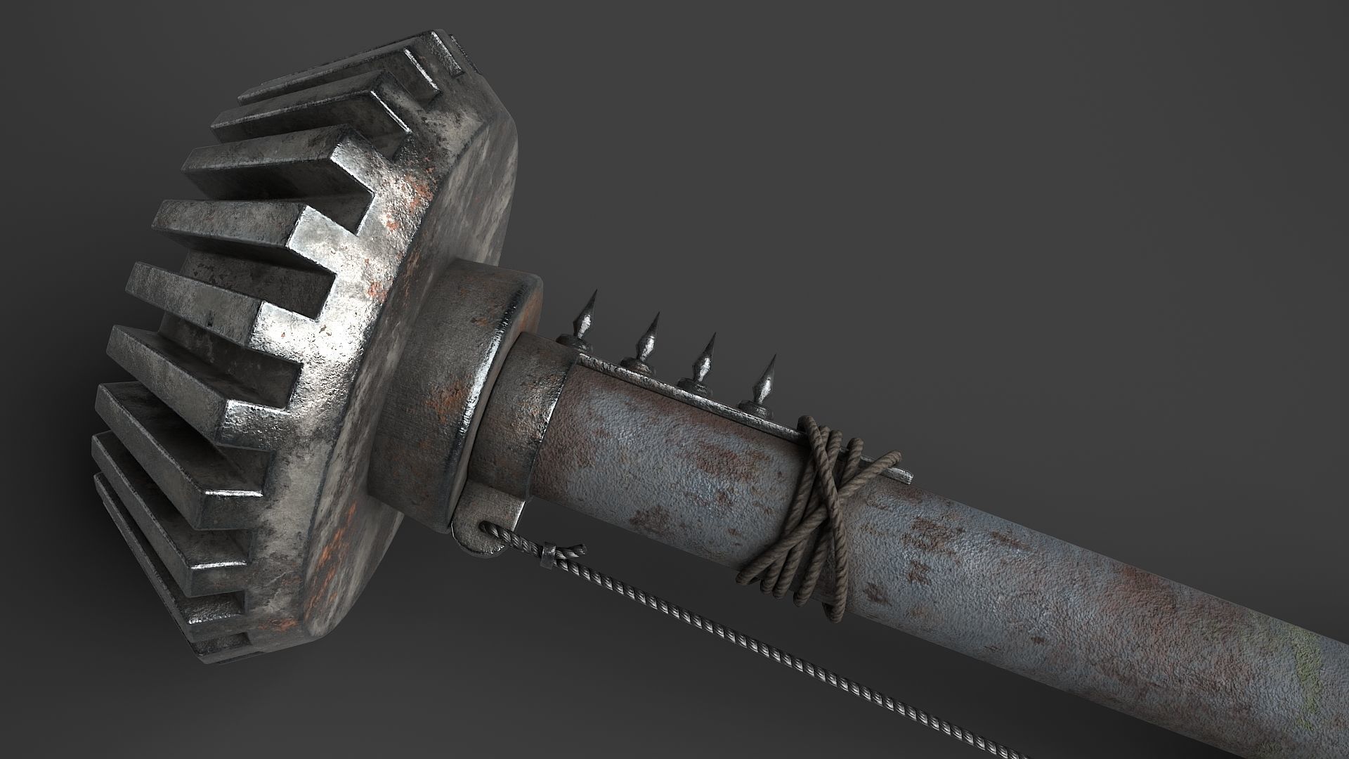 Modifiable Strike Weapon 07 Low-poly 3D model_8