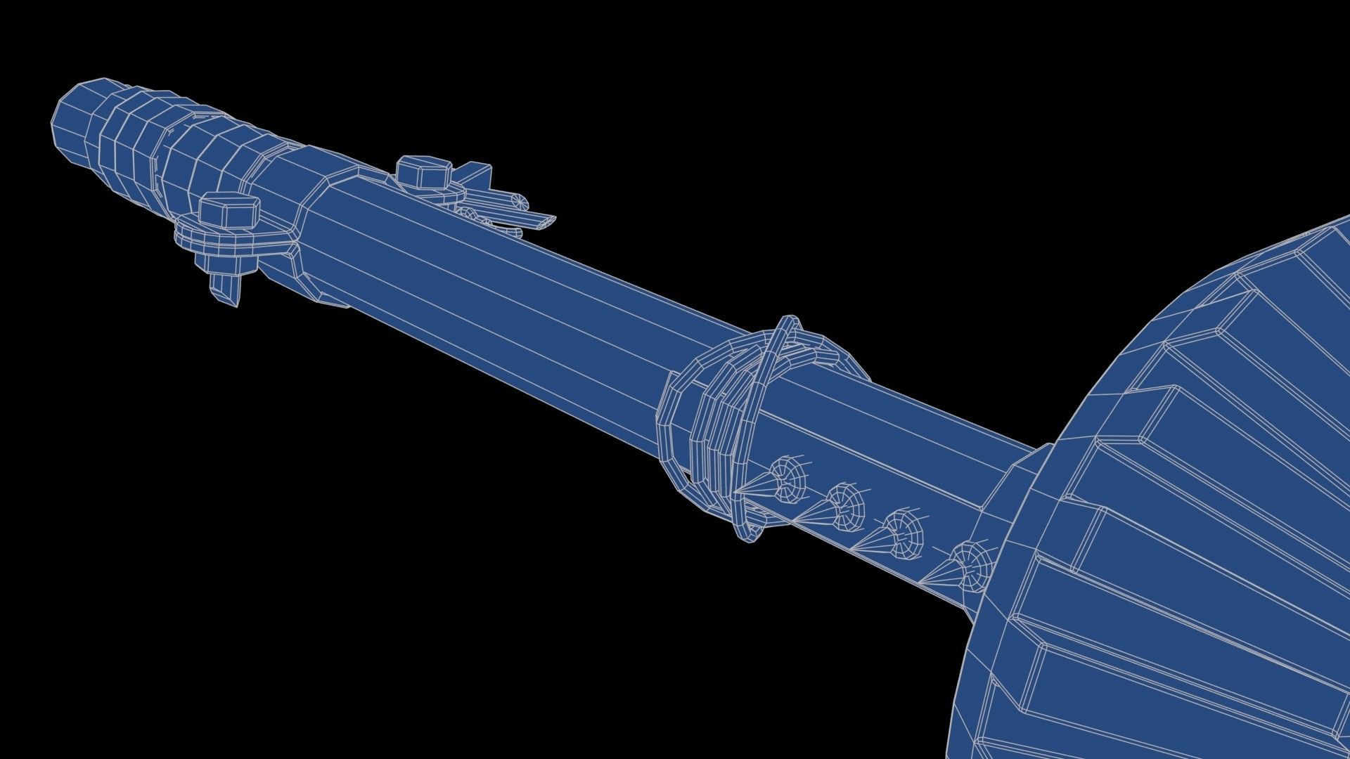 Modifiable Strike Weapon 07 Low-poly 3D model_29