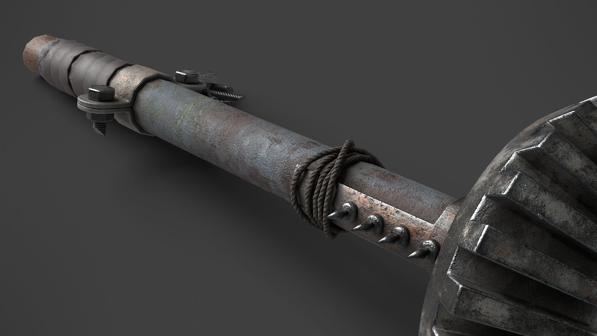 Modifiable Strike Weapon 07 Low-poly 3D model_9