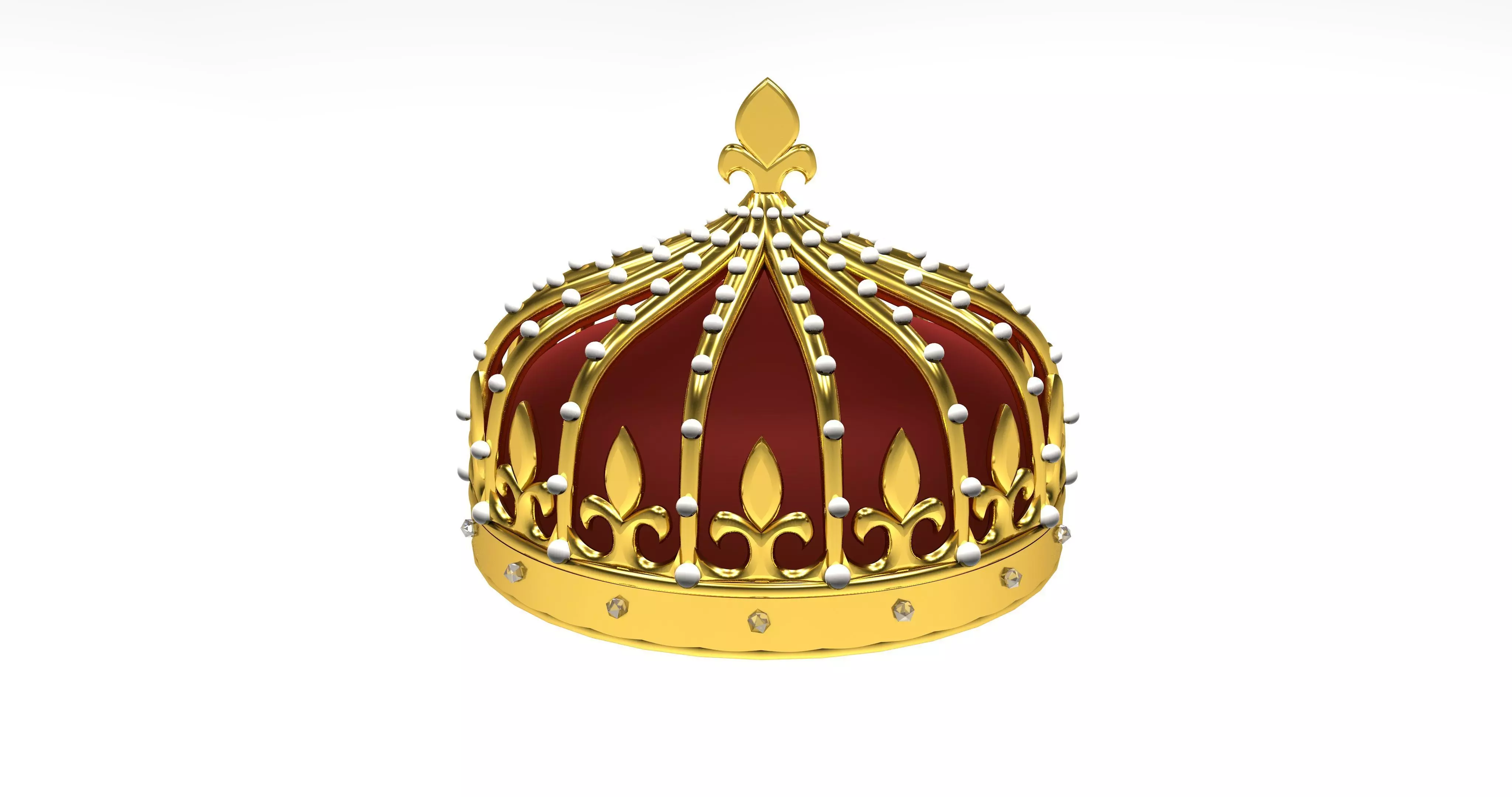 3D Crown model golden 3D model_0